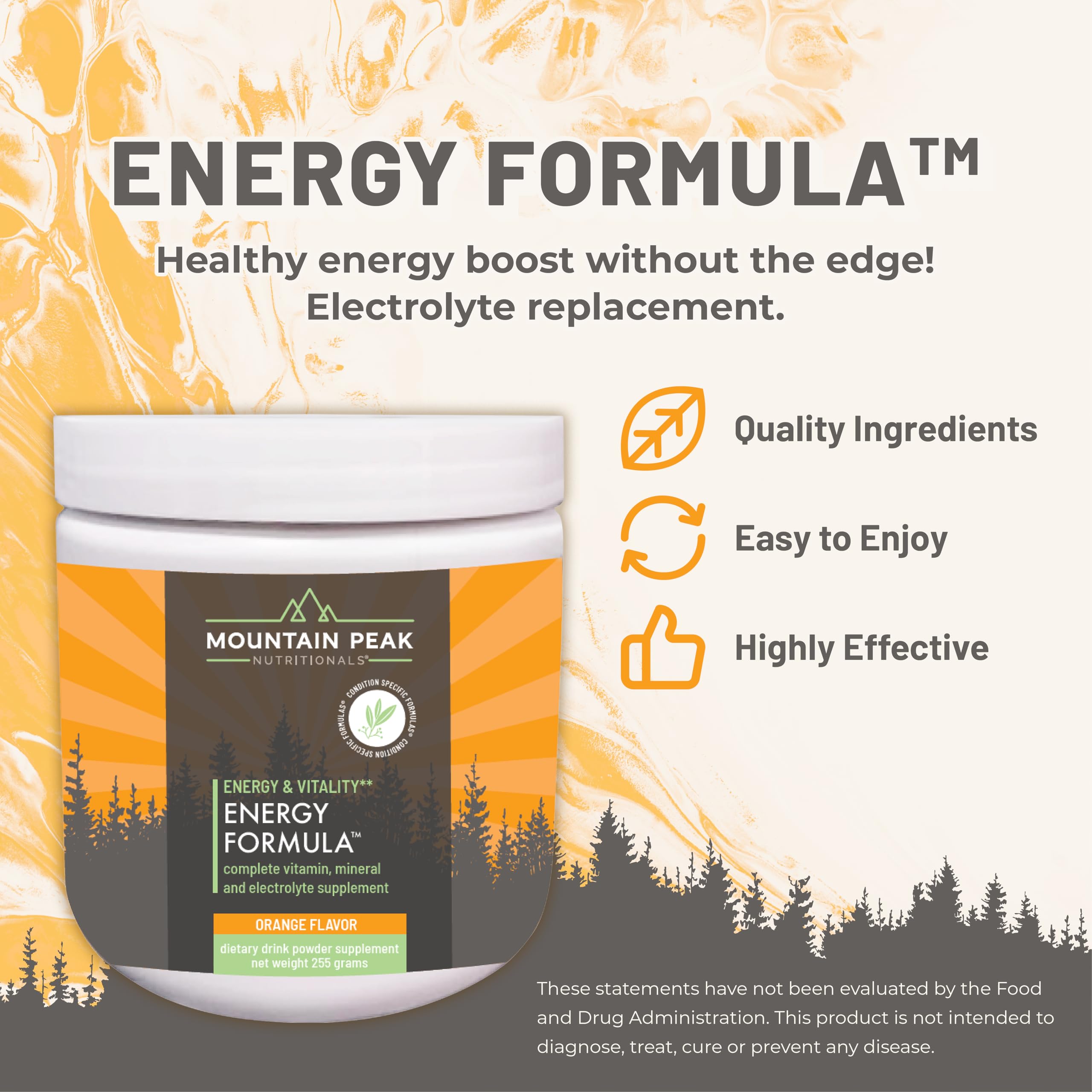 Mountain Peak Nutritionals Energy Formula - All in One Multi-Mineral Powder - Complete Nutrition, Vitamin, Mineral, and Electrolyte Supplement for Men & Women - Orange Flavor (255g, 30 Servings) Mountain Peak NutritionalsAu supplements
