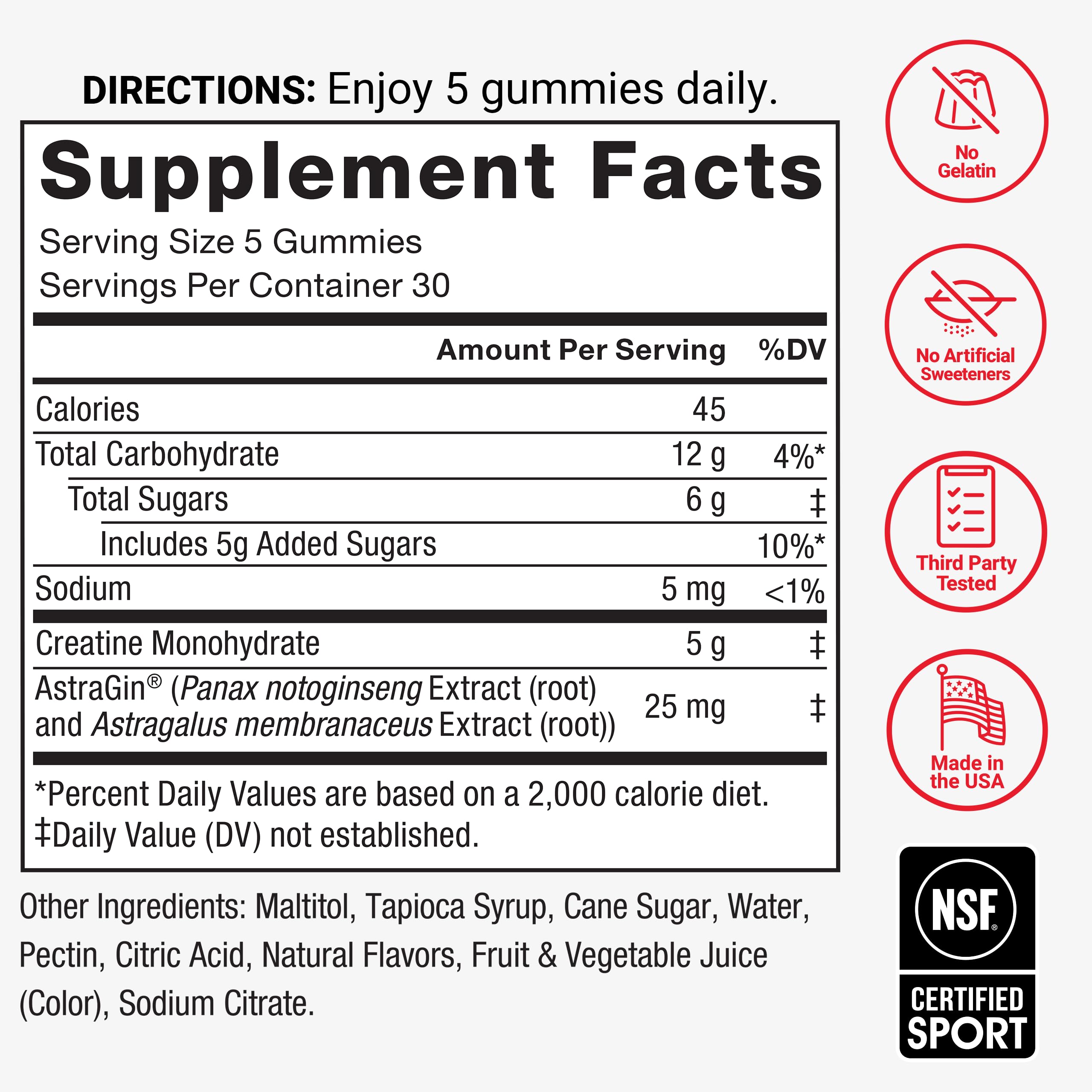 Force Factor Creatine Monohydrate Gummies, NSF Certified, 5g Dose for Men & Women to Support Muscle, Strength, Recovery, Cognitive Health & Memory, Mixed Berry, 150 Gummies Force FactorAu supplements