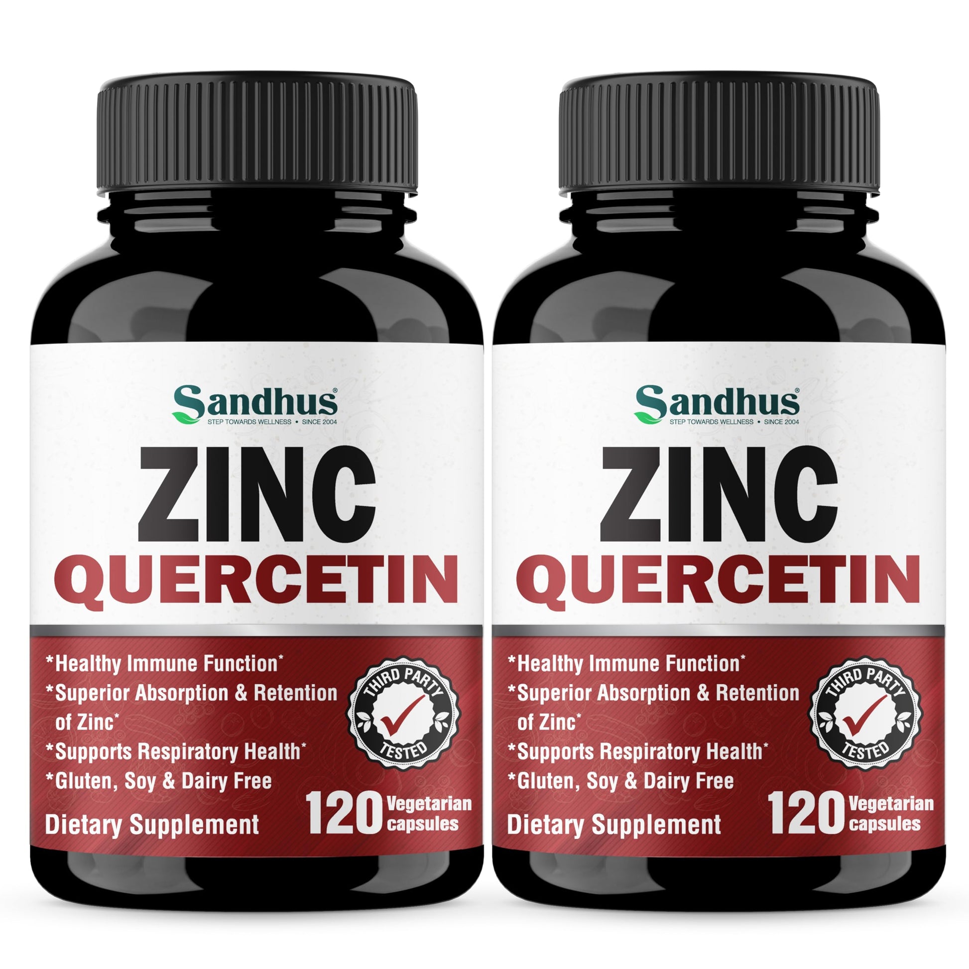Zinc Quercetin Vegetarian Capsules 120 Ct- (2 Pack) Sandhu'sAu supplements