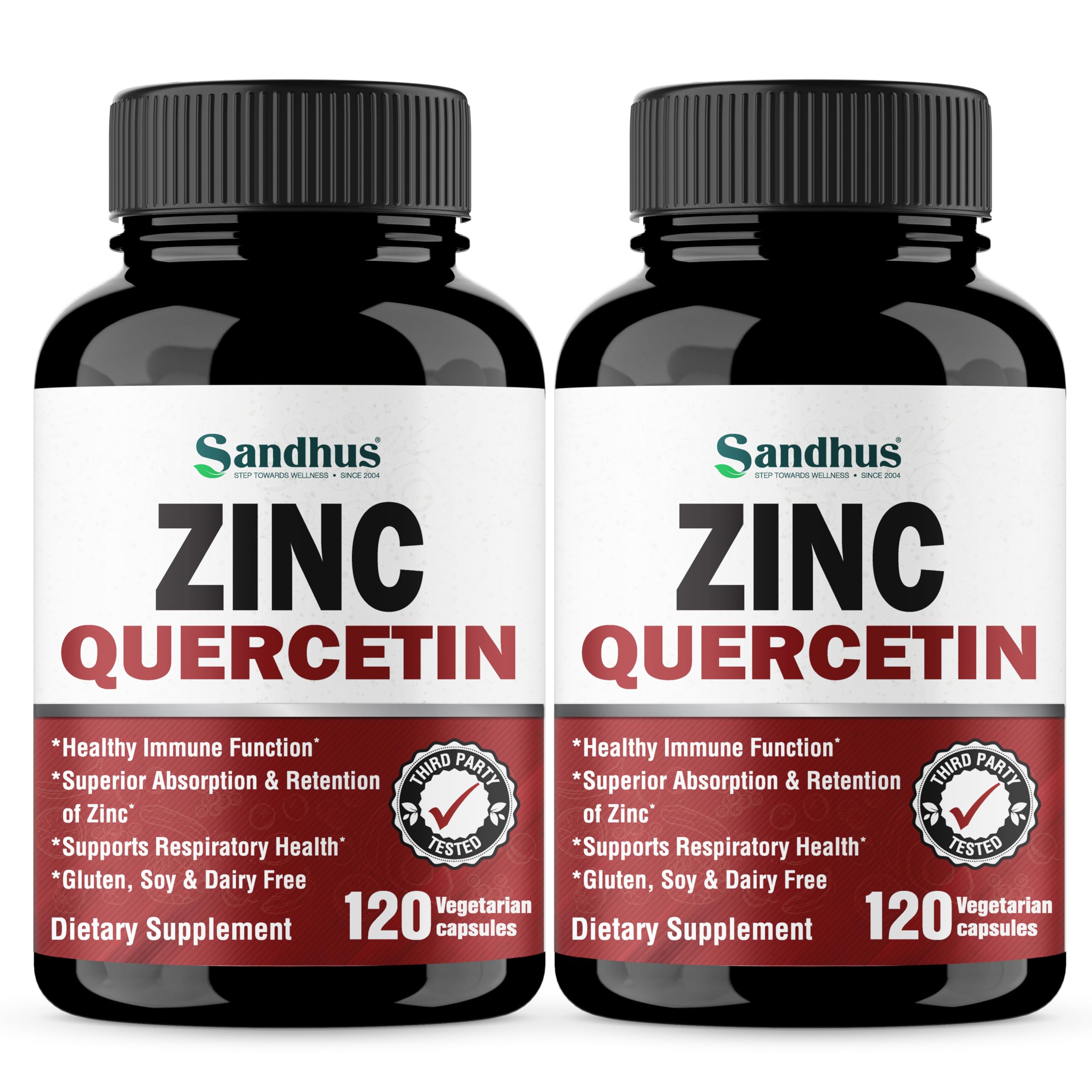 Zinc Quercetin Vegetarian Capsules 120 Ct- (2 Pack) Sandhu'sAu supplements
