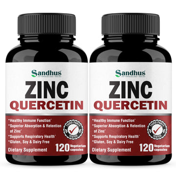 Zinc Quercetin Vegetarian Capsules 120 Ct- (2 Pack) Sandhu'sAu supplements