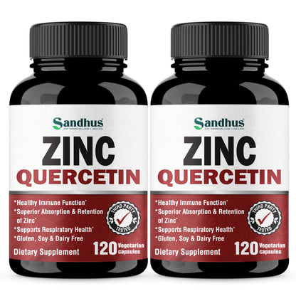 Zinc Quercetin Vegetarian Capsules 120 Ct- (2 Pack) Sandhu'sUS supplements