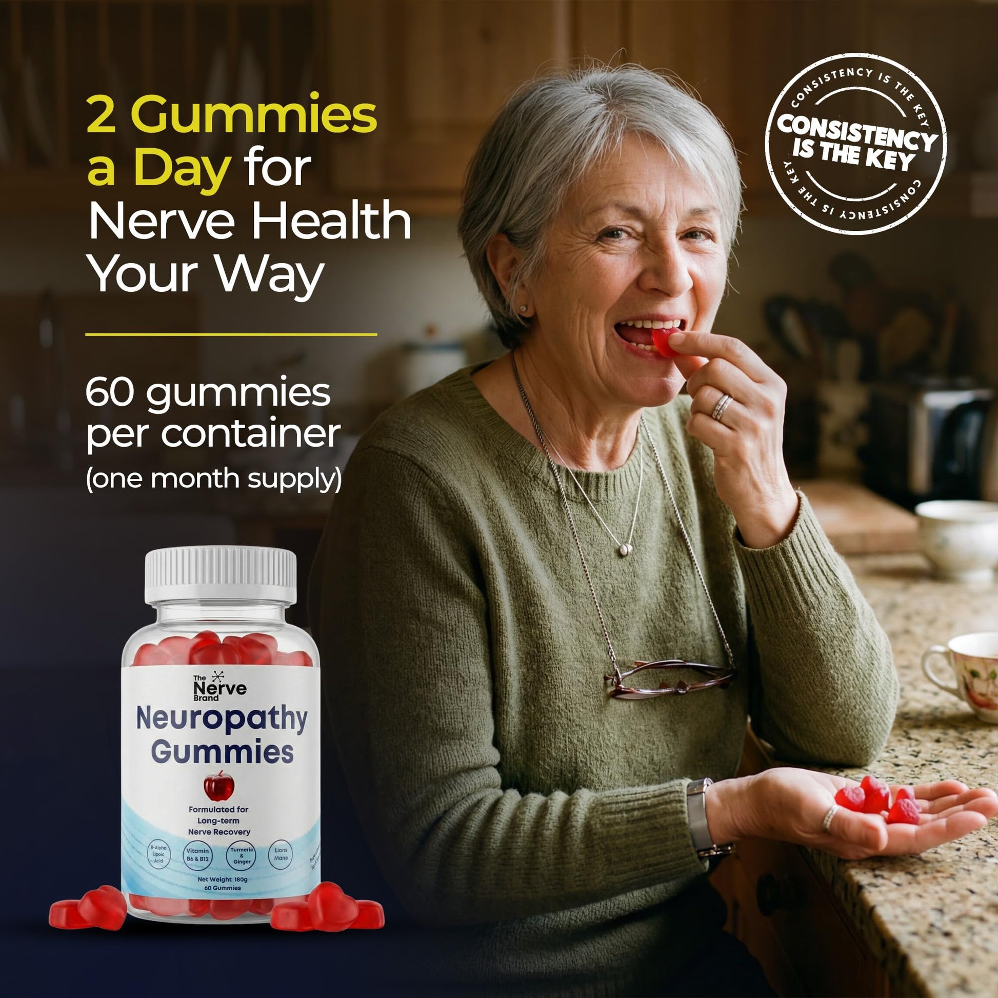 The Nerve Brand Neuropathy Support Gummies, 600 mg R Alpha Lipoic Acid Gummies with B1 B6 B12 and Lion’s Mane, Sugar Free Daily Nerve Health Supplement, 30 Day Supply The Nerve BrandAu supplements