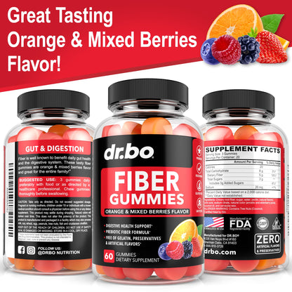 Fiber Gummies for Adults & Kids - Tasty Gummy Prebiotic Fiber Supplement for Max Digest DR. BOUS supplements