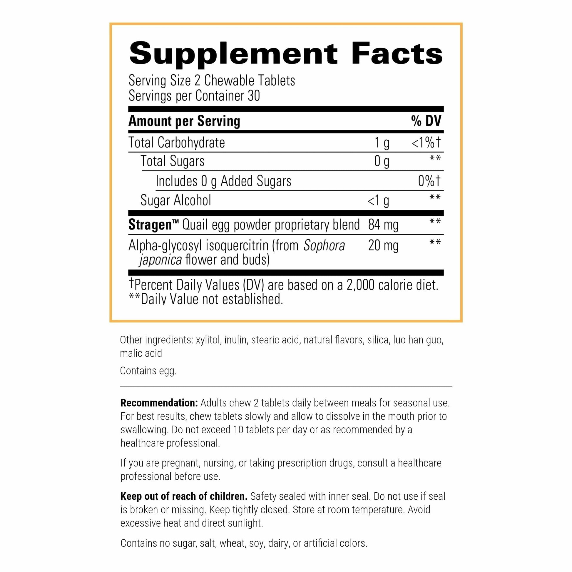 Integrative Therapeutics AllQlear - Seasonal Supplement for Immune Support *- Quail Egg Powder Blend - Dairy-Free - Berry Flavored, 60 Chewable Tablets (30 Servings) Integrative TherapeuticsAu supplements