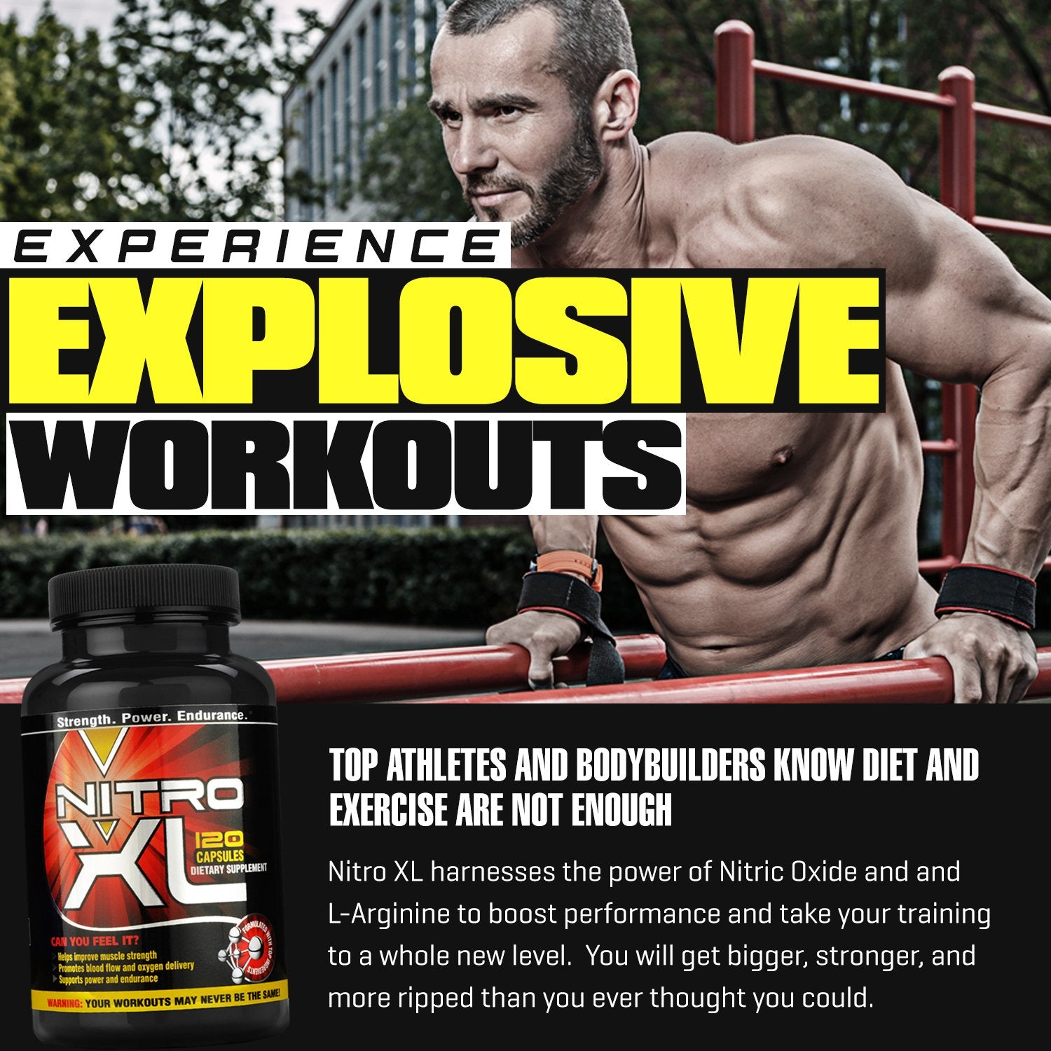 Nitro XL | Nitric Oxide Bodybuilding Supplement – with L-Arginine | Build Muscle Mass Nitro XLAu supplements