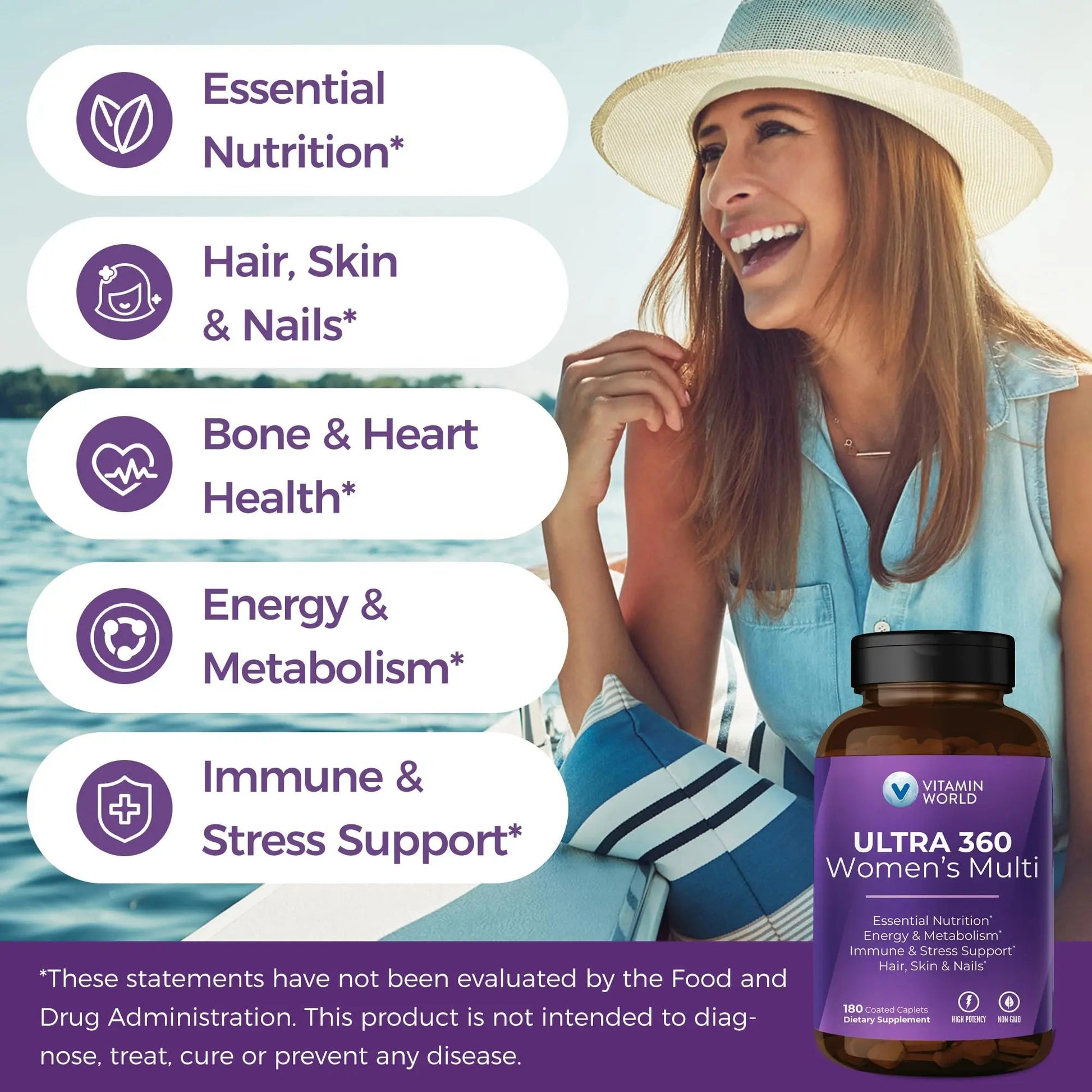 Vitamin World Ultra 360 Multivitamin for Women, Women's Multivitamin with Herbs & Collagen for Hair, Skin & Nails, Supplement with Iron, Vitamin A, B, C, D, E Vitamin WorldAu supplements