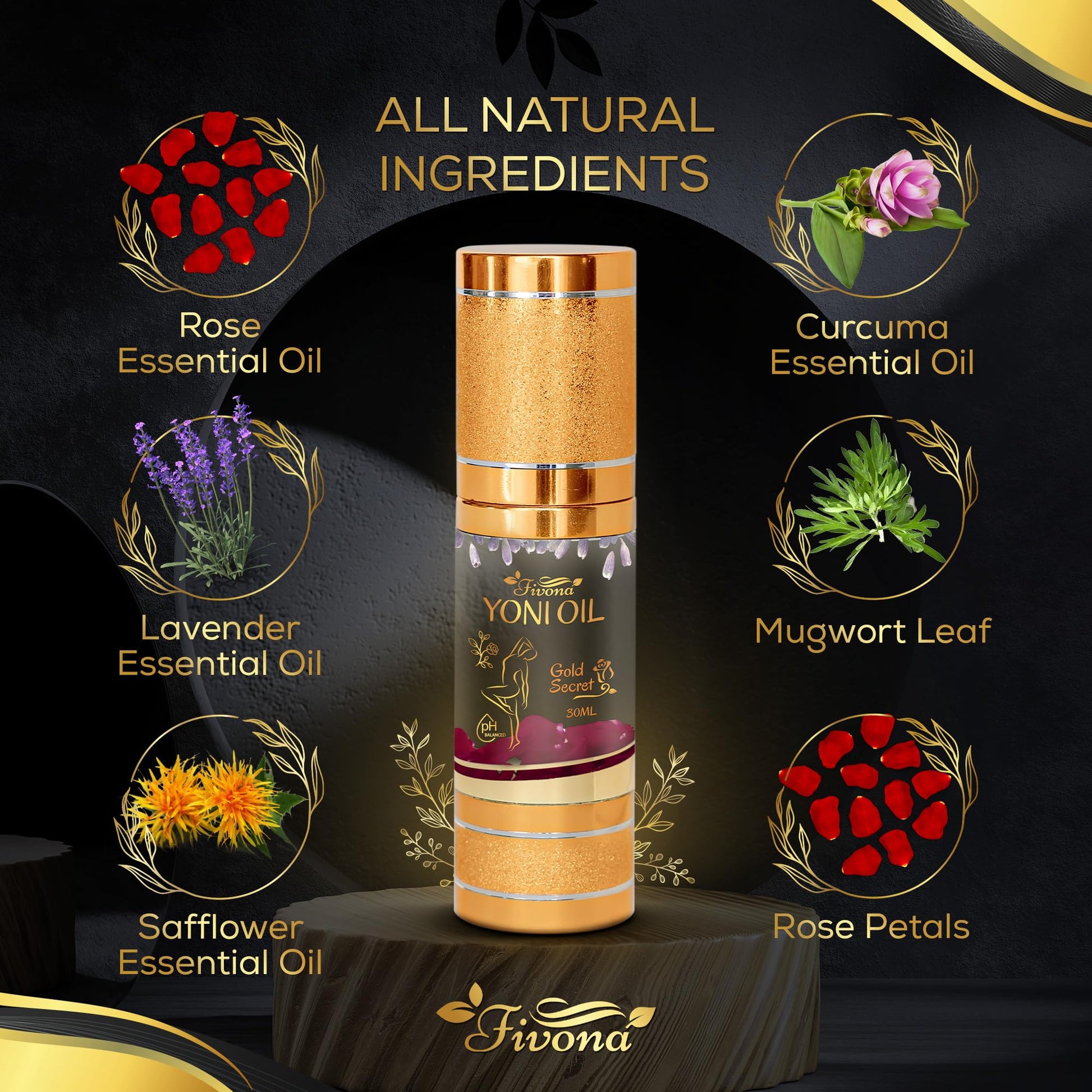 Fivona 4-in-1 Feminine Care Kit, Yoni Oil, Yoni Soap, Yoni Steaming Pot and Red Premium V Steam Herbs FIVONAAu supplements
