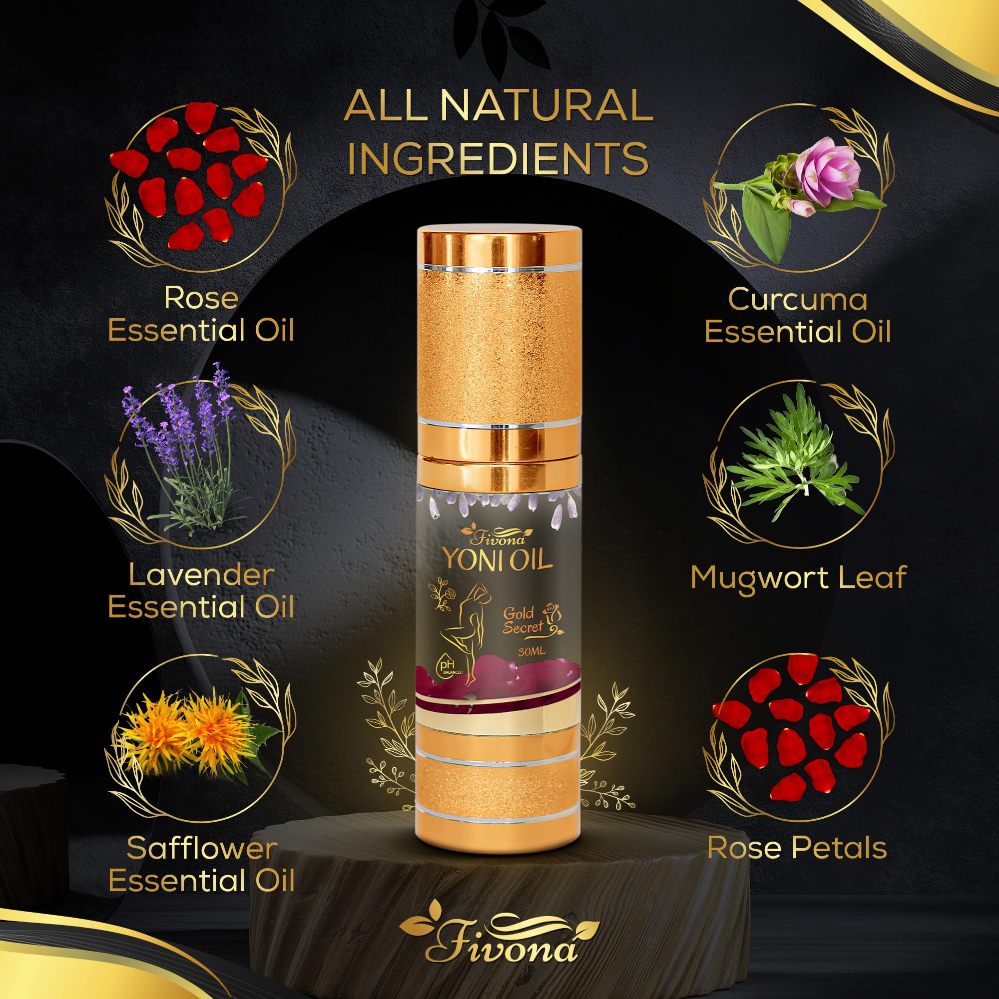 Fivona 4-in-1 Feminine Care Kit, Yoni Oil, Yoni Soap, Yoni Steaming Pot and Red Premium V Steam Herbs FIVONAAu supplements