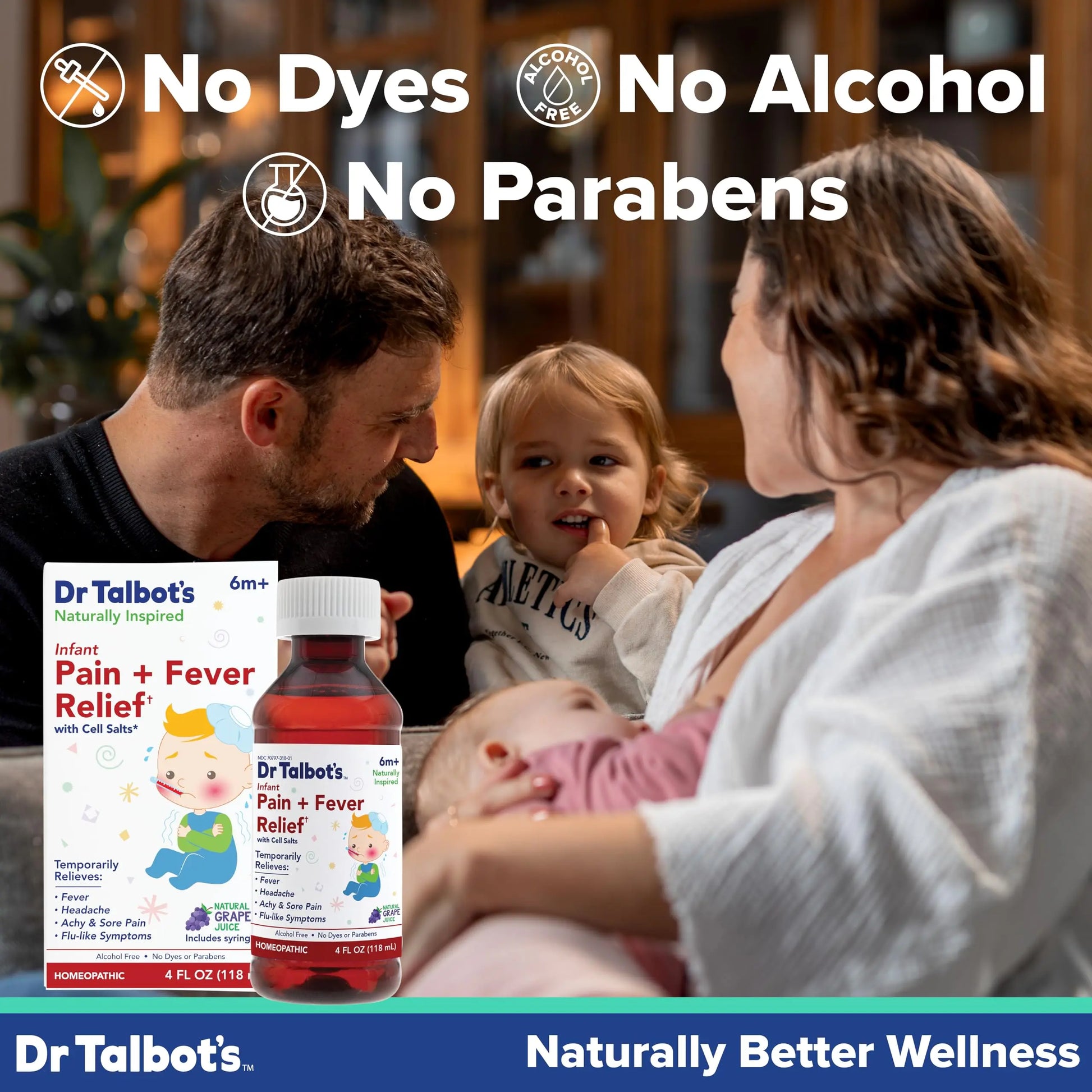 Dr. Talbot's Infant Pain and Fever Relief Liquid Medicine - 4 fl oz - 6+ Months - Grape Juice Flavor - No Alcohol, Dyes, or Parabens - Baby Essentials Dr. Talbot'sAu supplements