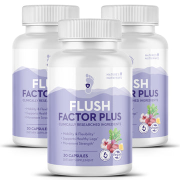 Nature’s NutriWave Flush Factor Plus - Original Formulated FlushFactorPlus for Leg Comfort, 100% Natural Ingredients, Made in USA, No Stimulants | 30 Capsules, 3 Month Supply Nature’s NutriWaveAu supplements