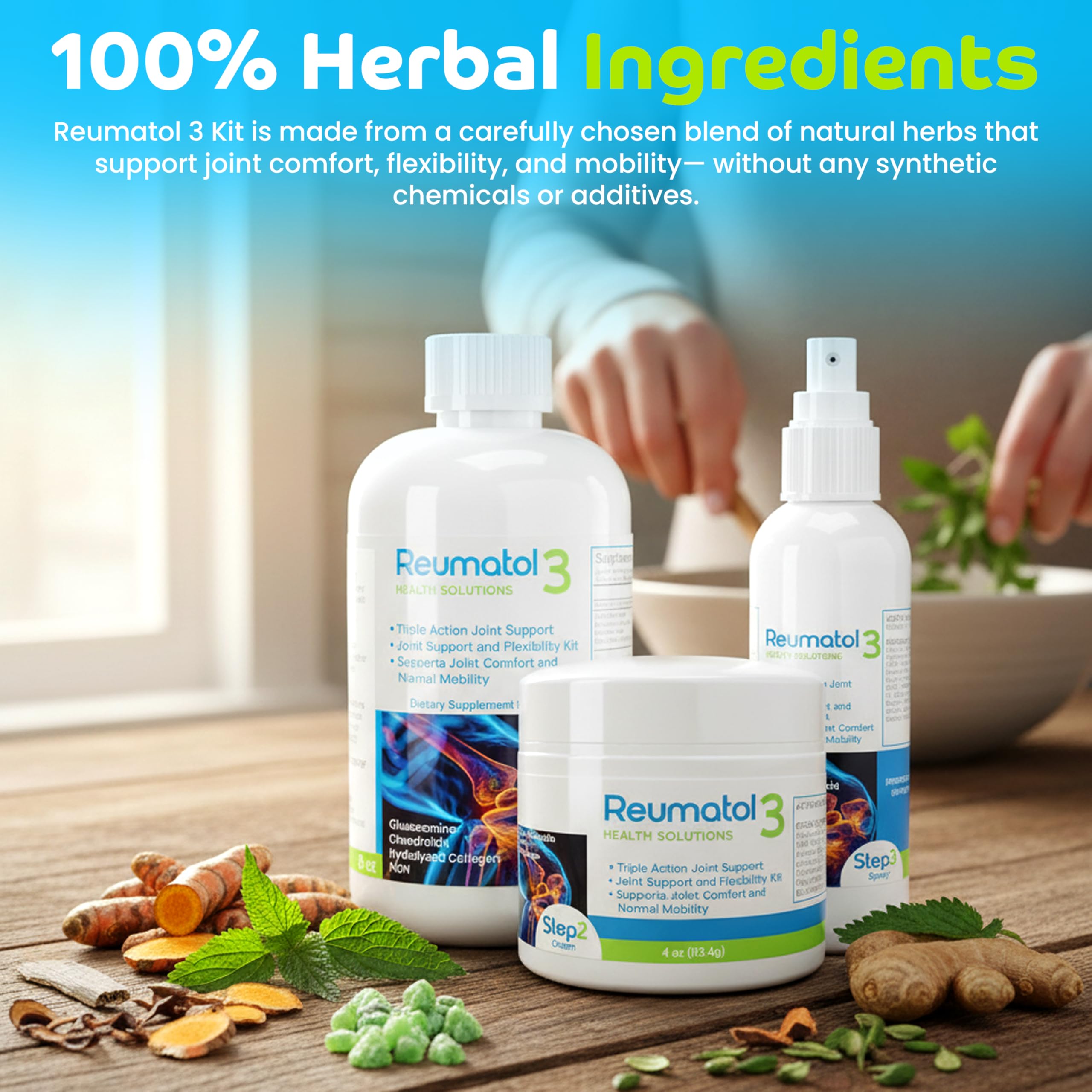 Reumatol 3 Kit – Natural Joint Support Formula for Comfort and Mobility | Helps Ease Stiffness & Promotes Flexible Joints | Herbal Blend for Daily Wellness Reumatol Health SolutionsAu supplements