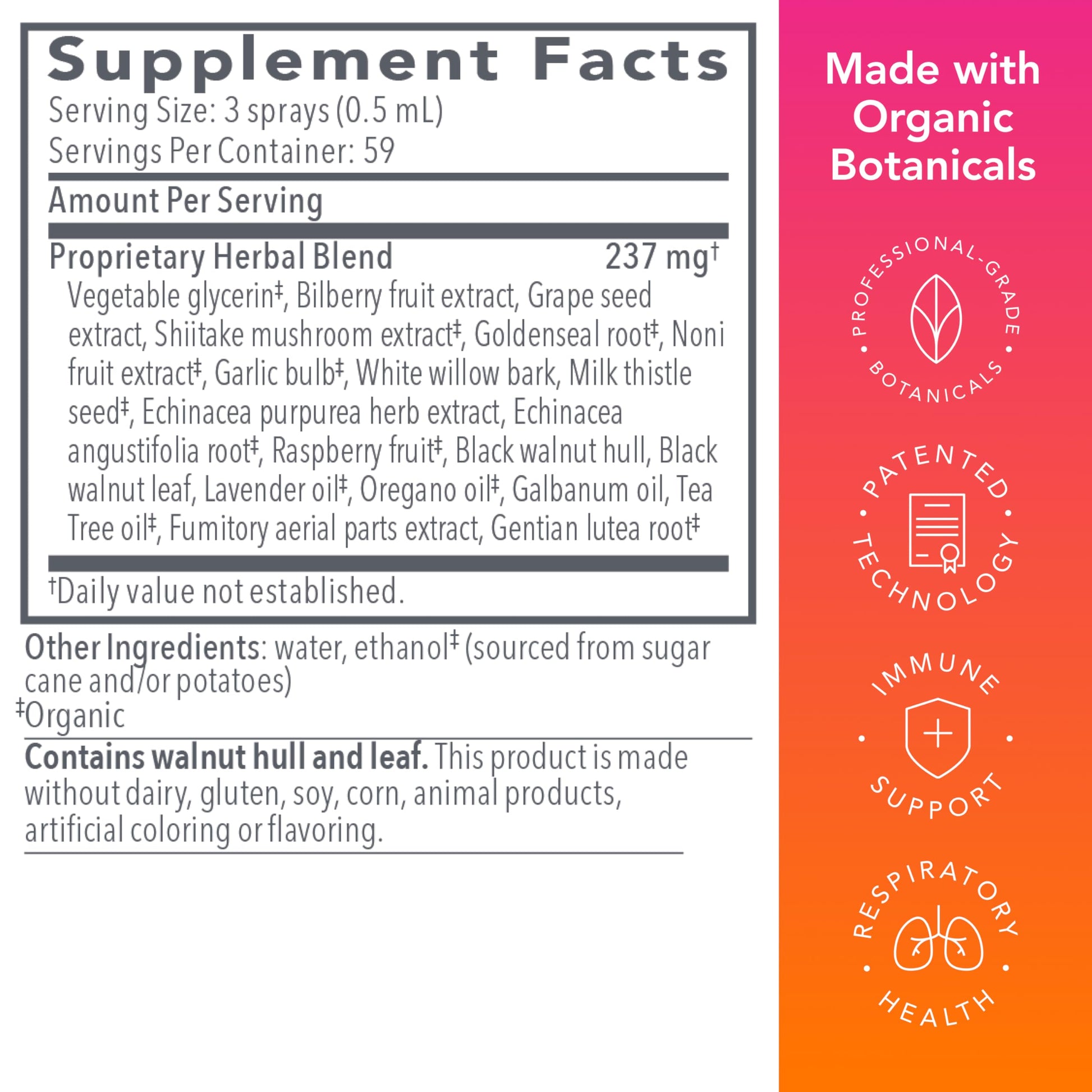 Biocidin Throat Spray - Throat Numbing Spray for Immune Support with Biocidin Blend - Clinically Researched, Fast-Acting for Seasonal Aid or Travel - Support Upper Respiratory Tract (1 fl oz) Bio-Botanical ResearchUS supplements