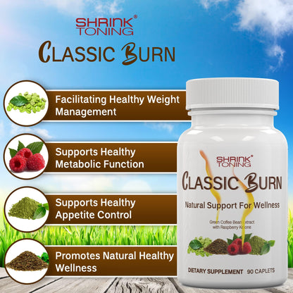 shrink Classic Burn - Pure Green Coffee Bean Extract and Raspberry Ketones with 45% shrinkUS supplements