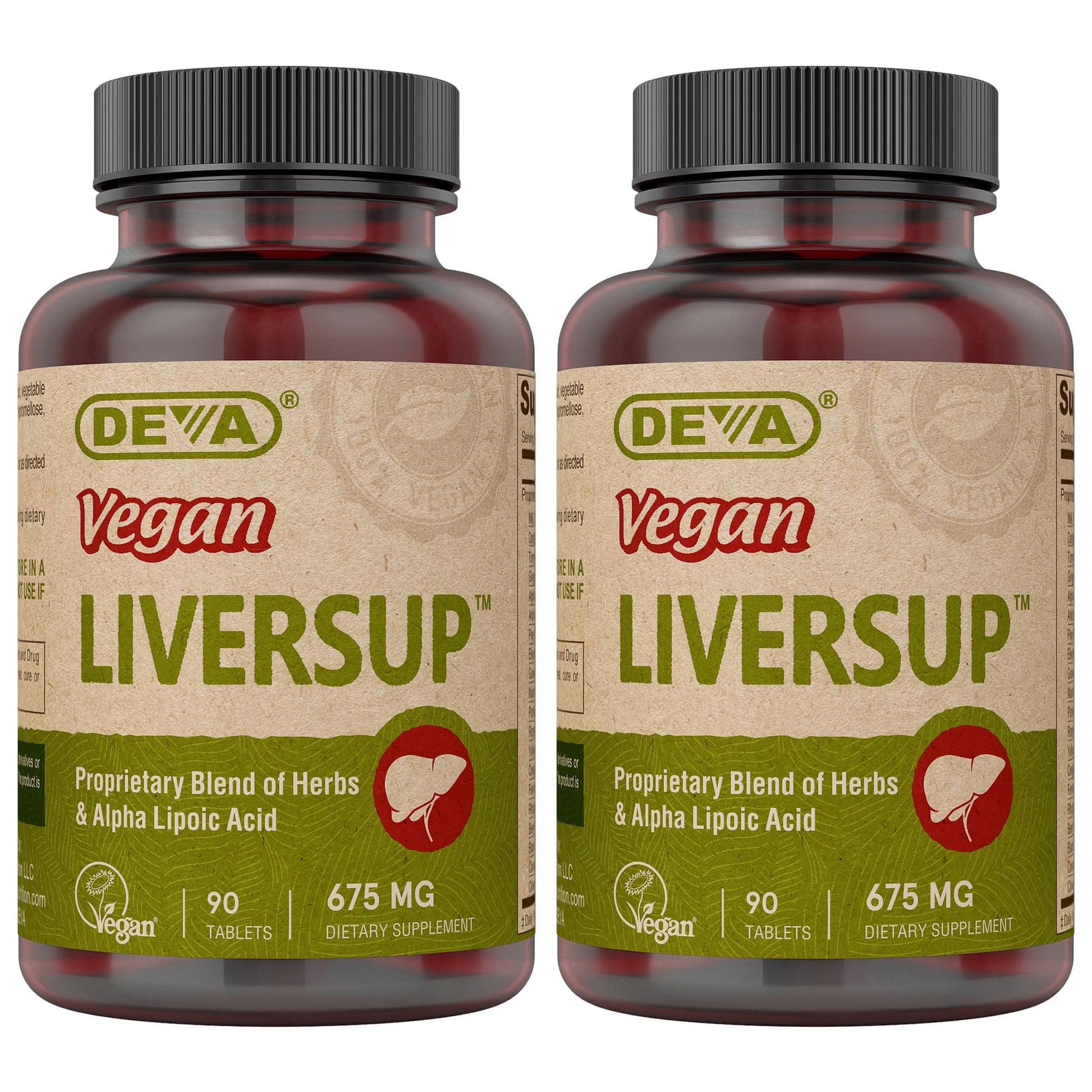 DEVA Vegan Liver Support Tablets 2-Pack - Proprietary Blend of 20 Herbs & Nutraceuticals, 90 Count Ea DEVAAu supplements