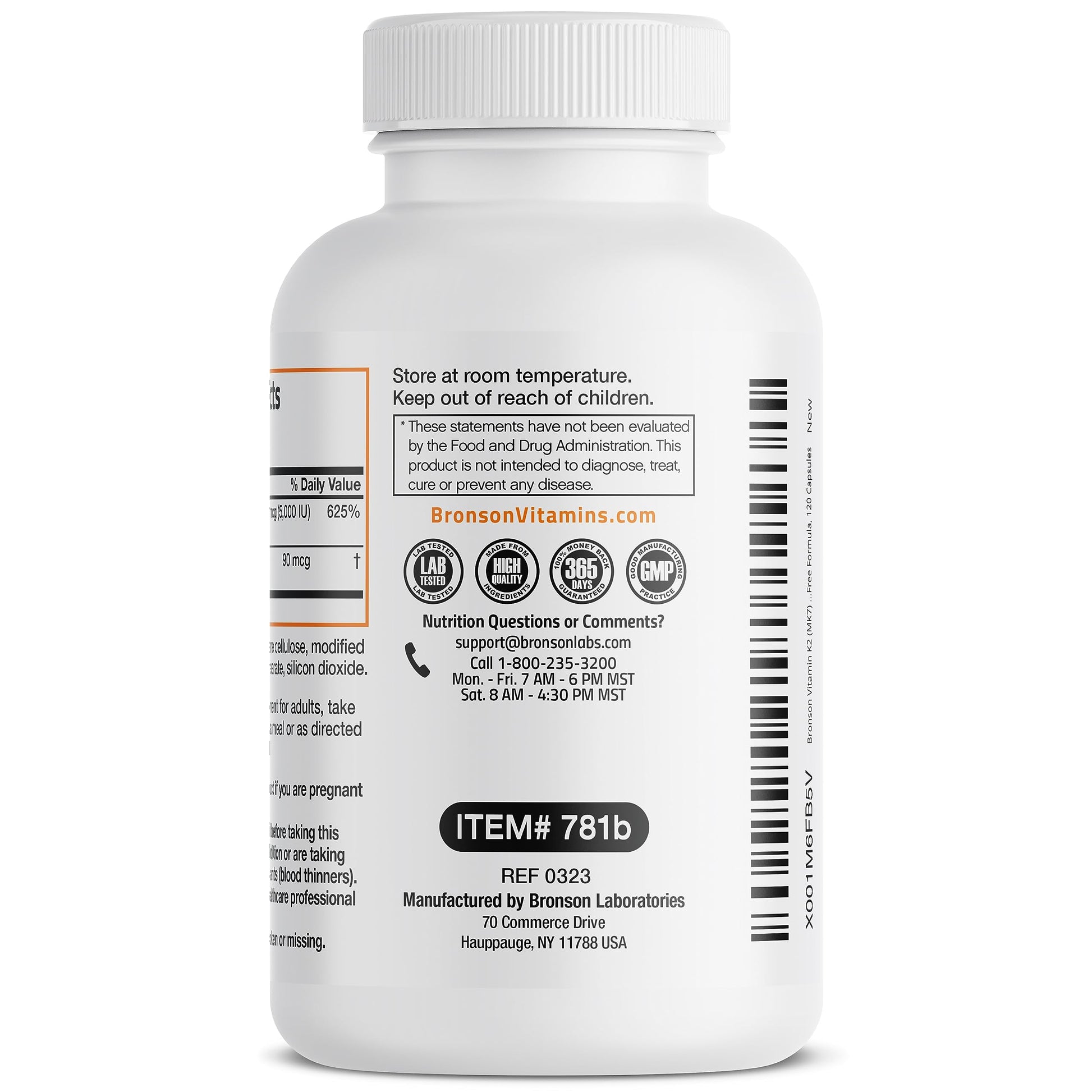 Bronson Vitamin K2 (MK7) with D3 Supplement Non-GMO Formula 5000 IU Vitamin BronsonAu supplements