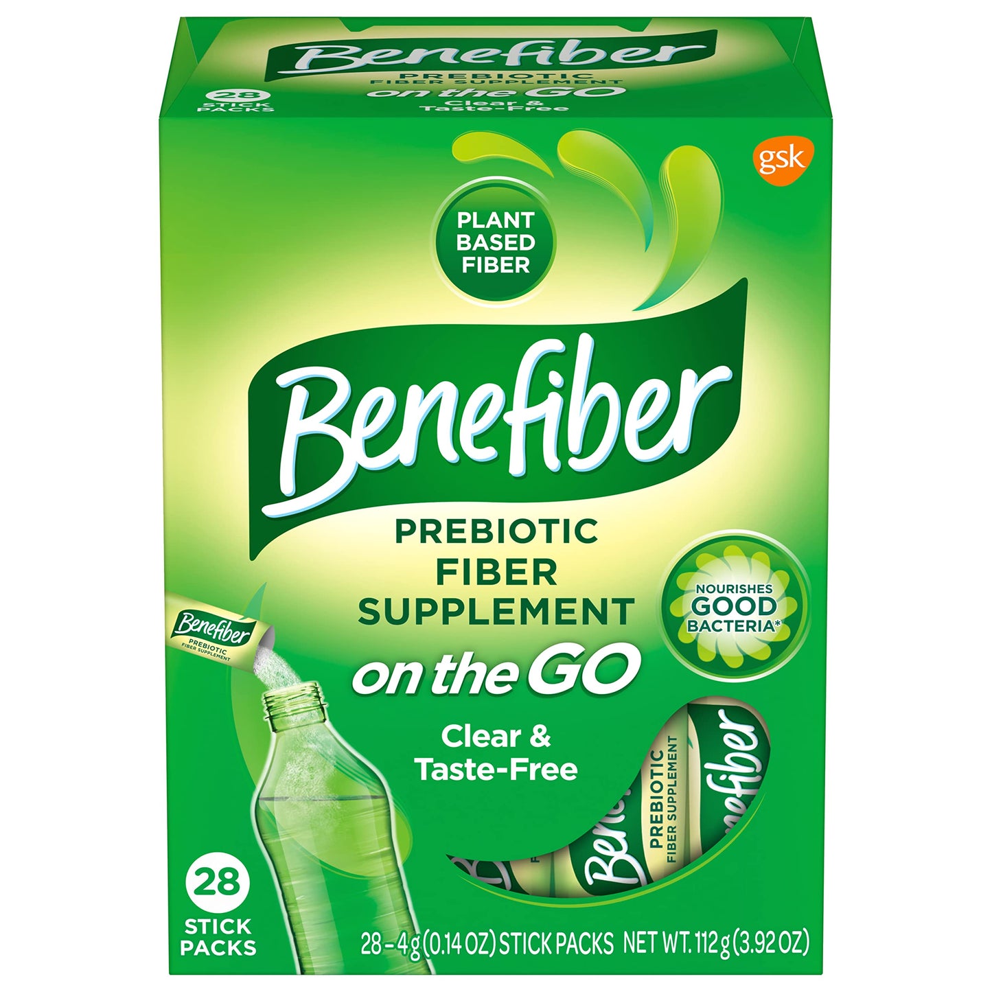Benefiber On The Go Prebiotic Fiber Supplement Powder for Digestive Health, Daily Fiber, Unflavored - 28 Sticks (3.92 Ounces) BenefiberUS supplements
