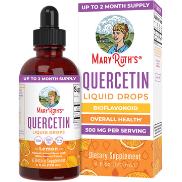 MaryRuth Organics Quercetin Liquid Drops | Sugar Free | 500mg for Adults 18 & Over | Cardiovascular Health for Adults | Bioflavonoid | Vegan | Non-GMO | Gluten Free | 4 Fl Oz MARYRUTH'SUS supplements