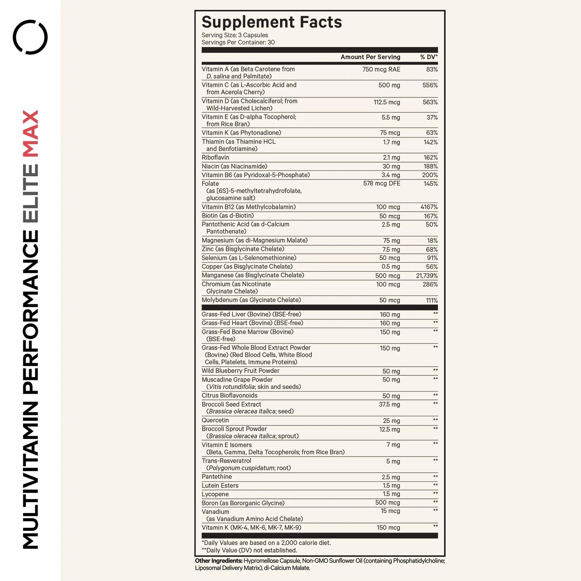 Codeage Multivitamin Performance Elite Max Supplement - Vitamins A, B6, B12, C, D, E, Vitamin K (MK-4, MK-6, MK-7, MK-9), Essential Minerals CodeageAu supplements