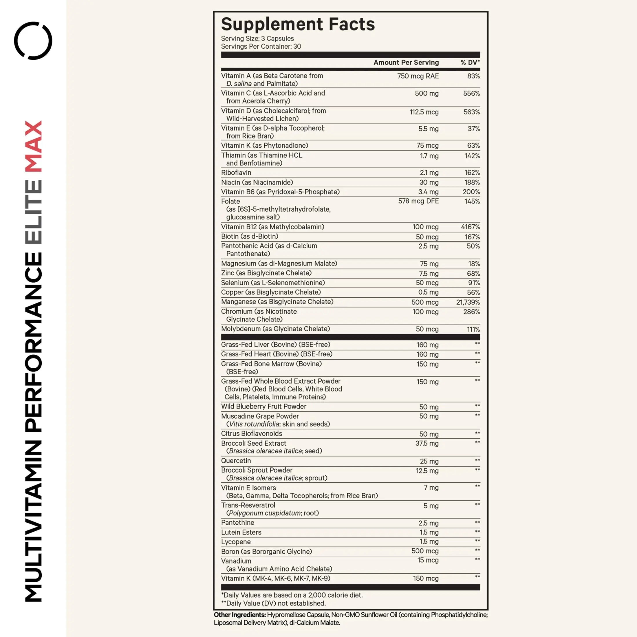 Codeage Multivitamin Performance Elite Max Supplement - Vitamins A, B6, B12, C, D, E, Vitamin K (MK-4, MK-6, MK-7, MK-9), Essential Minerals CodeageAu supplements