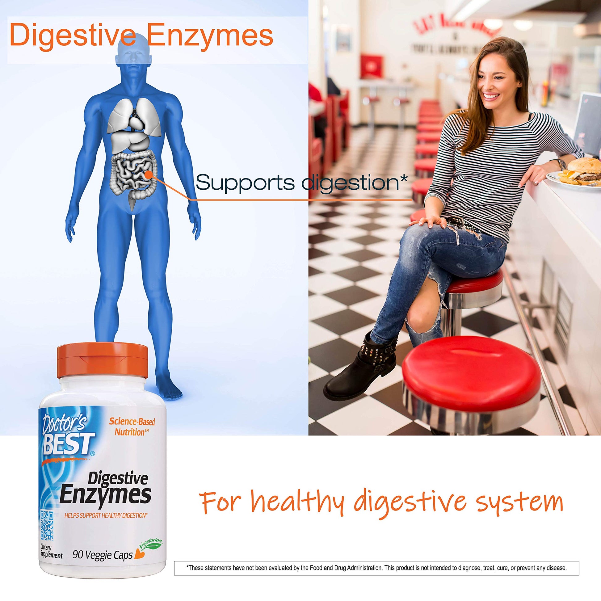Doctor's Best Digestive Enzymes Non-GMO Vegetarian Gluten Free, 90 Cap Doctor's BESTUS supplements