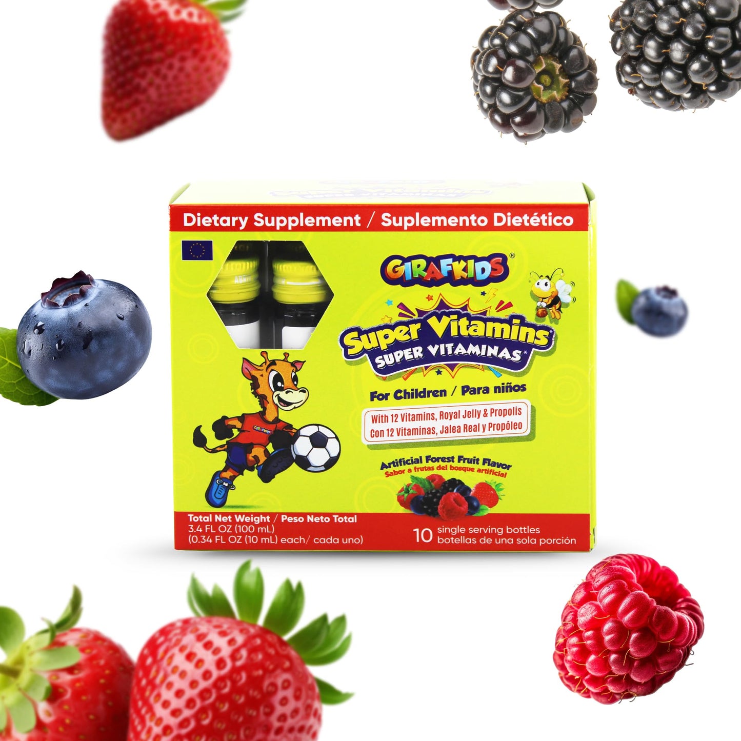 GirafKids Multivitamin Syrup + Super Vitamins Liquid Bundle for Kids Ages 4+ | Omega-3, Beta Glucan, Royal Jelly & Propolis | PHARMADELUS supplements