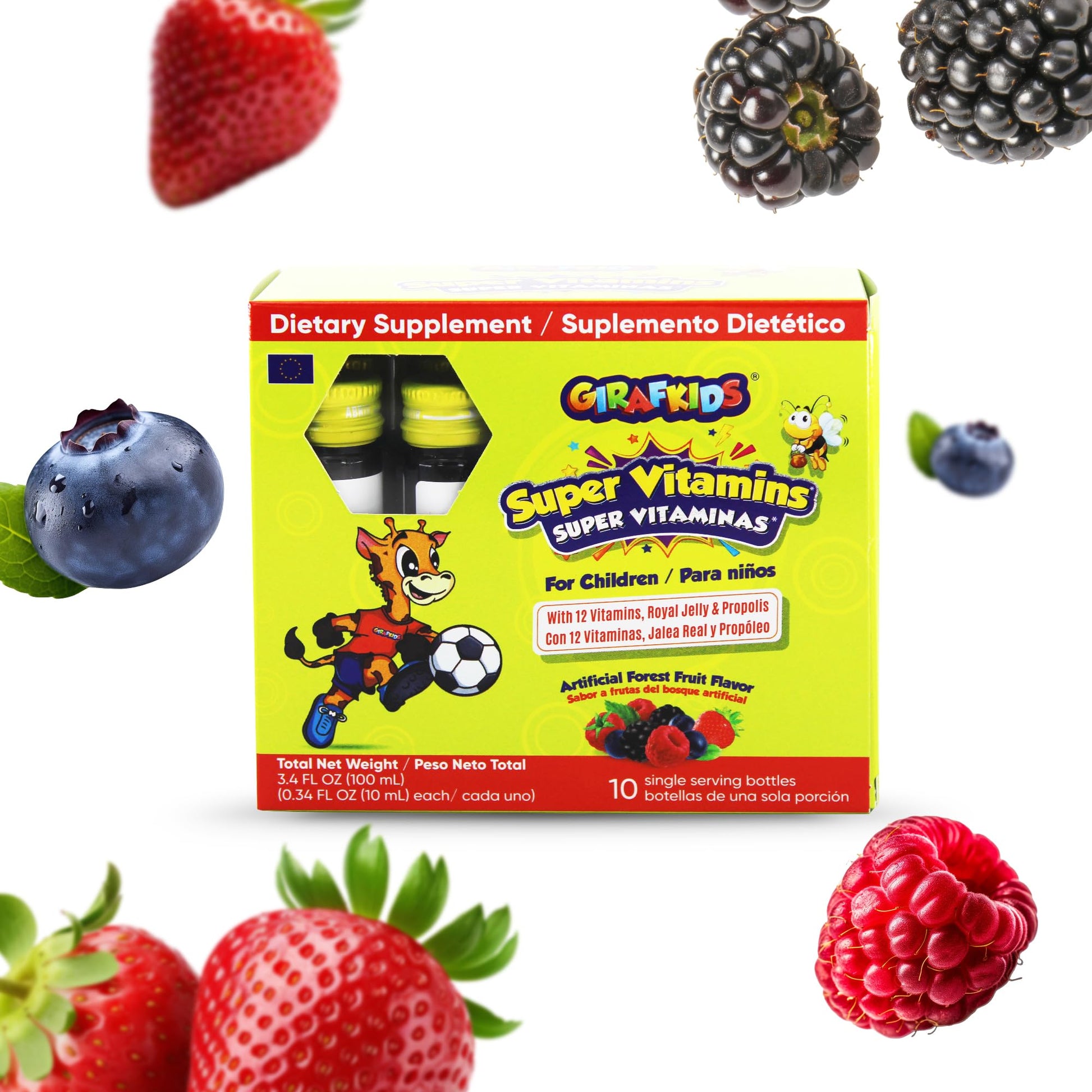 GirafKids Multivitamin Syrup + Super Vitamins Liquid Bundle for Kids Ages 4+ | Omega-3, Beta Glucan, Royal Jelly & Propolis | PHARMADELUS supplements