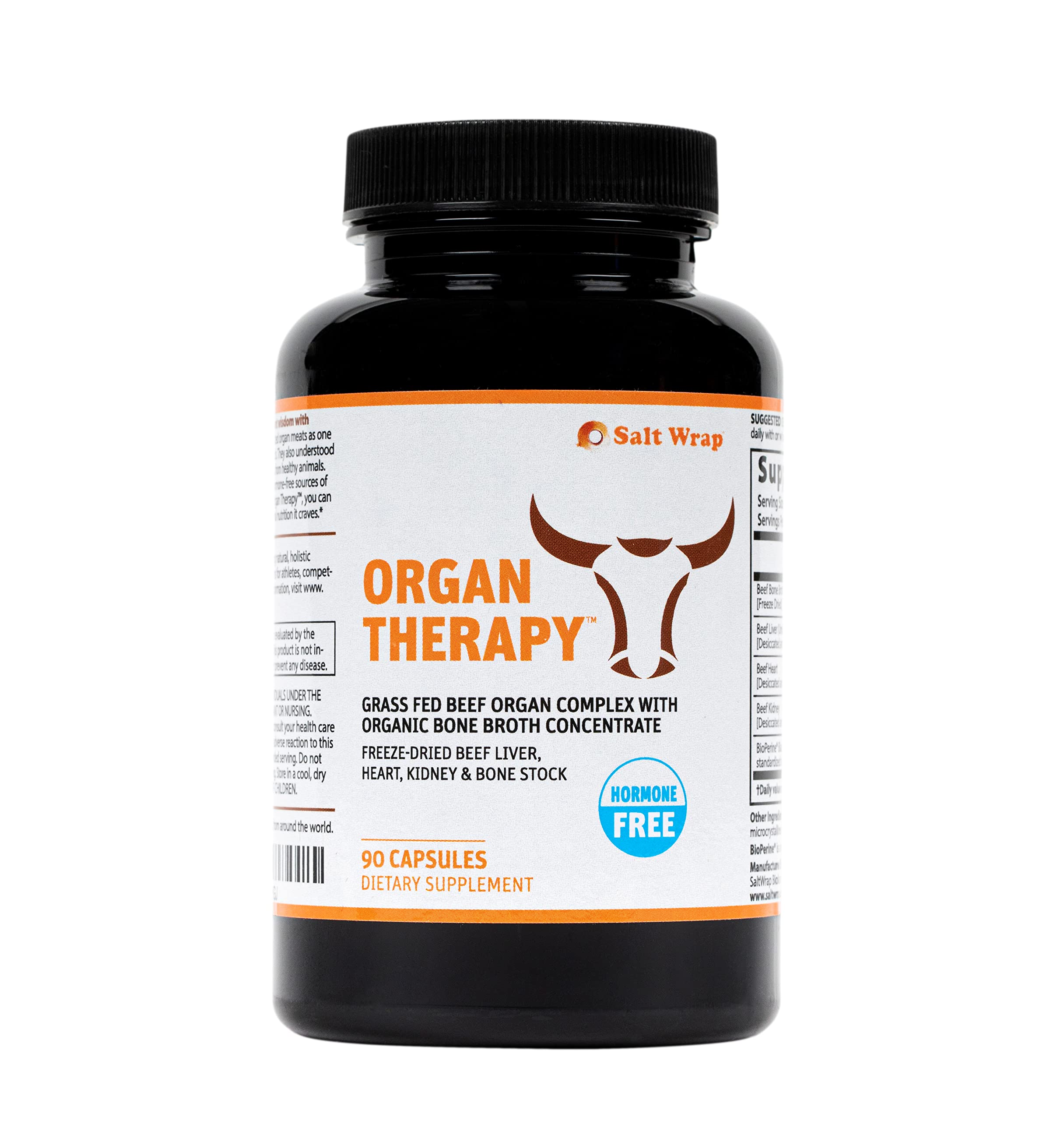 SaltWrap Organ Therapy - Grass Fed Beef Organ Meat Complex Supplement with Organic SaltWrapUS supplements