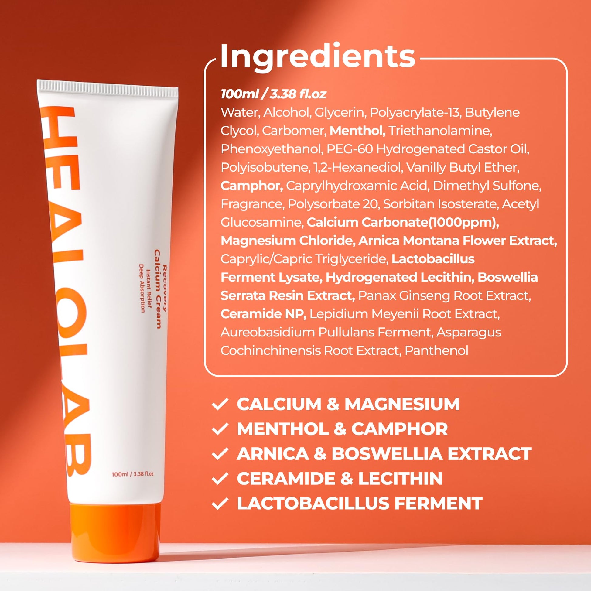 HEALOBEAM Relaxing Calcium Cream Fast Muscle & Joint Relief for Shoulder, Elbow, and Back – MSM, Magnesium Complex – Warm Sensation HEALOBEAMAu supplements
