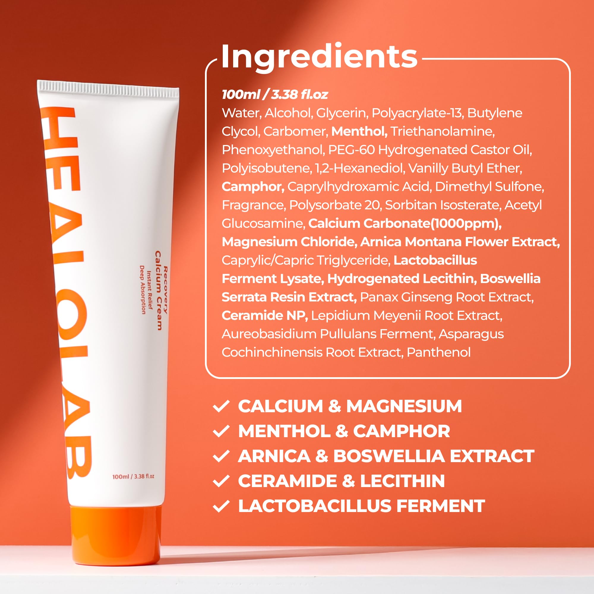 HEALOBEAM Relaxing Calcium Cream Fast Muscle & Joint Relief for Shoulder, Elbow, and Back – MSM, Magnesium Complex – Warm Sensation HEALOBEAMAu supplements
