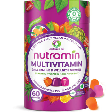 NUTRAMIN Daily Vegan Keto Multivitamin Gummies Non-GMO Natural Vitamin C D + Zinc for Immunity, Plant-Based, Sugar-Free, Nut-Free NutracelleAu supplements