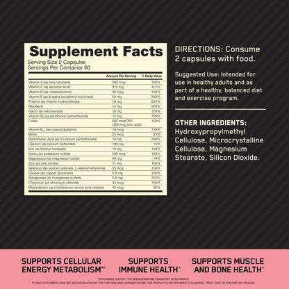 Optimum Nutrition Opti-Women, Vitamin C, Zinc and Vitamin D for Immune Support Womens Daily Multivitamin Supplement with Iron, Capsules, 120 Count Optimum NutritionUS supplements