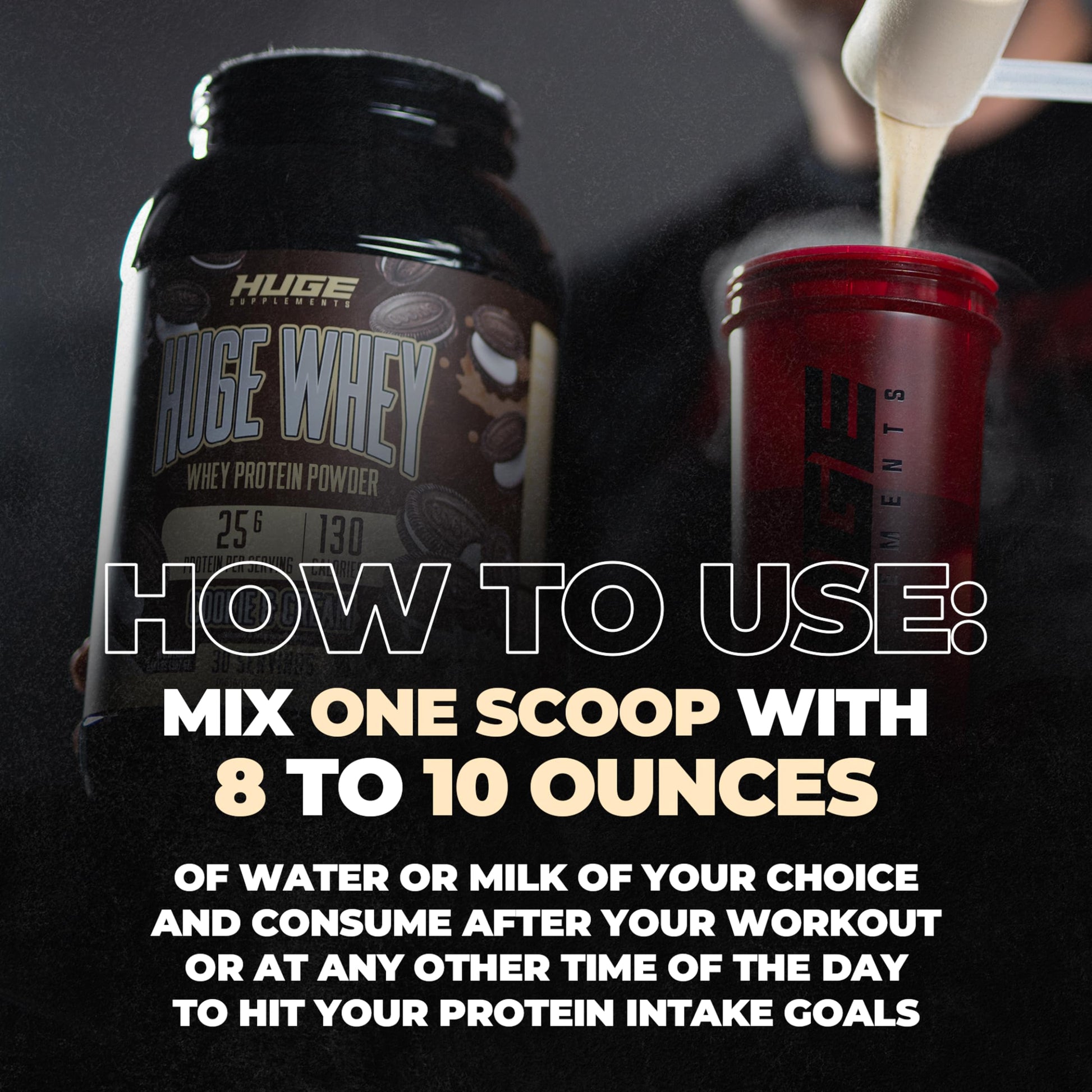 Huge Supplements Whey Protein Concentrate Powder, 25g Protein Per Serving, 5g BCAA Huge SupplementsUS supplements