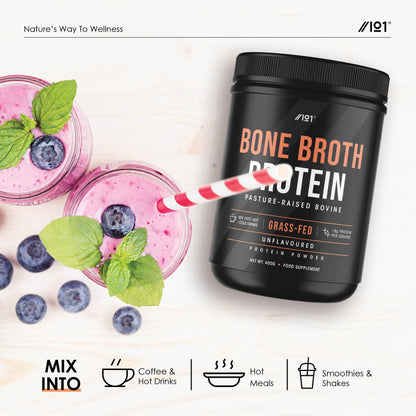 Bone Broth Beef Protein Powder - 400g - Unflavoured - 100% Grass-Fed & Pasture Raised Beef ALPHA01US supplements