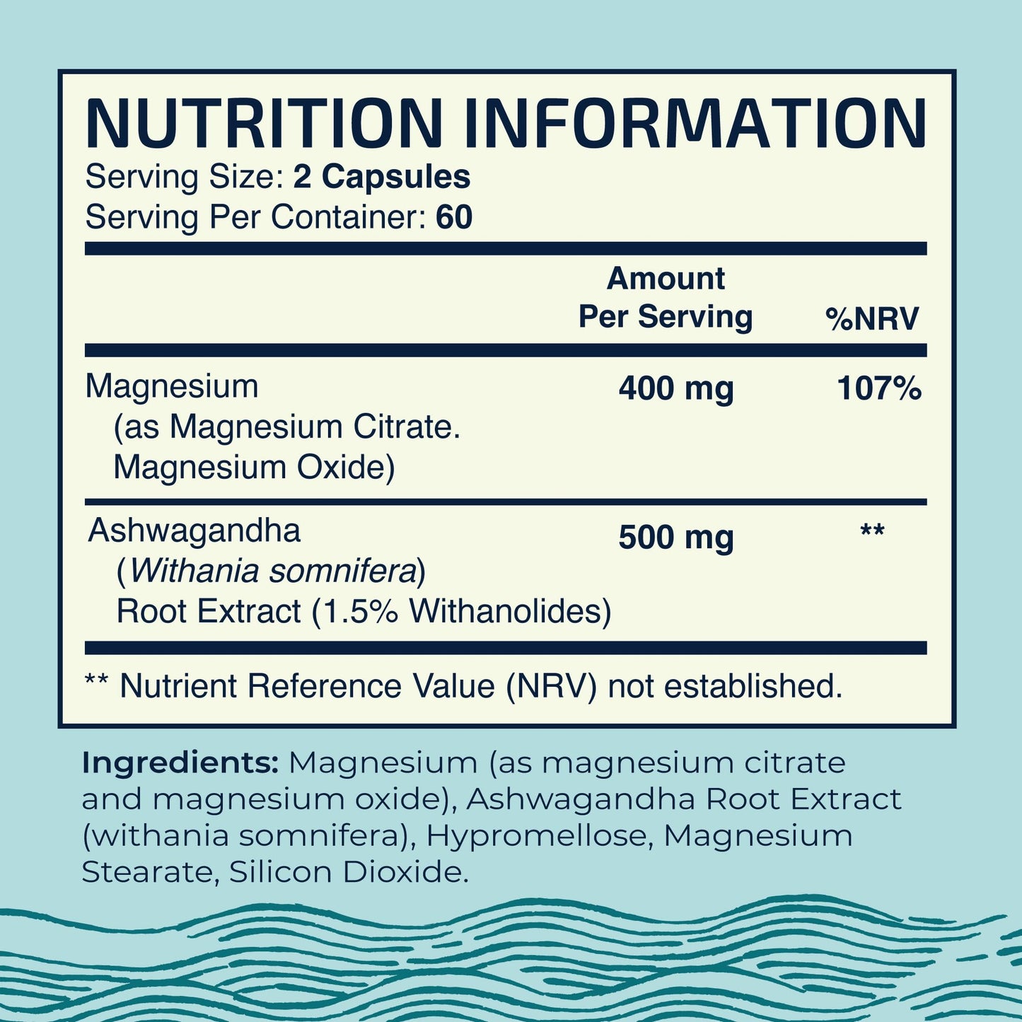 Magnesium Ashwagandha | Calming Magnesium Supplement for Adults | Relax, Rest Nobi NutritionUS supplements
