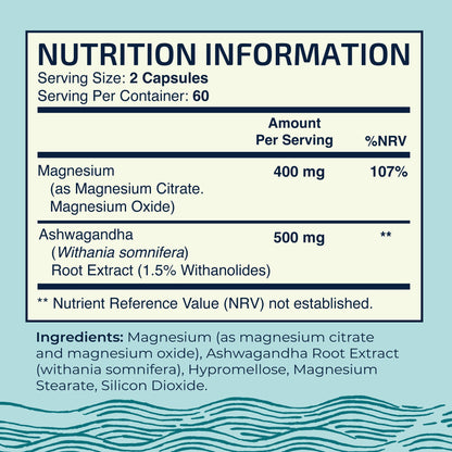 Magnesium Ashwagandha | Calming Magnesium Supplement for Adults | Relax, Rest Nobi NutritionUS supplements