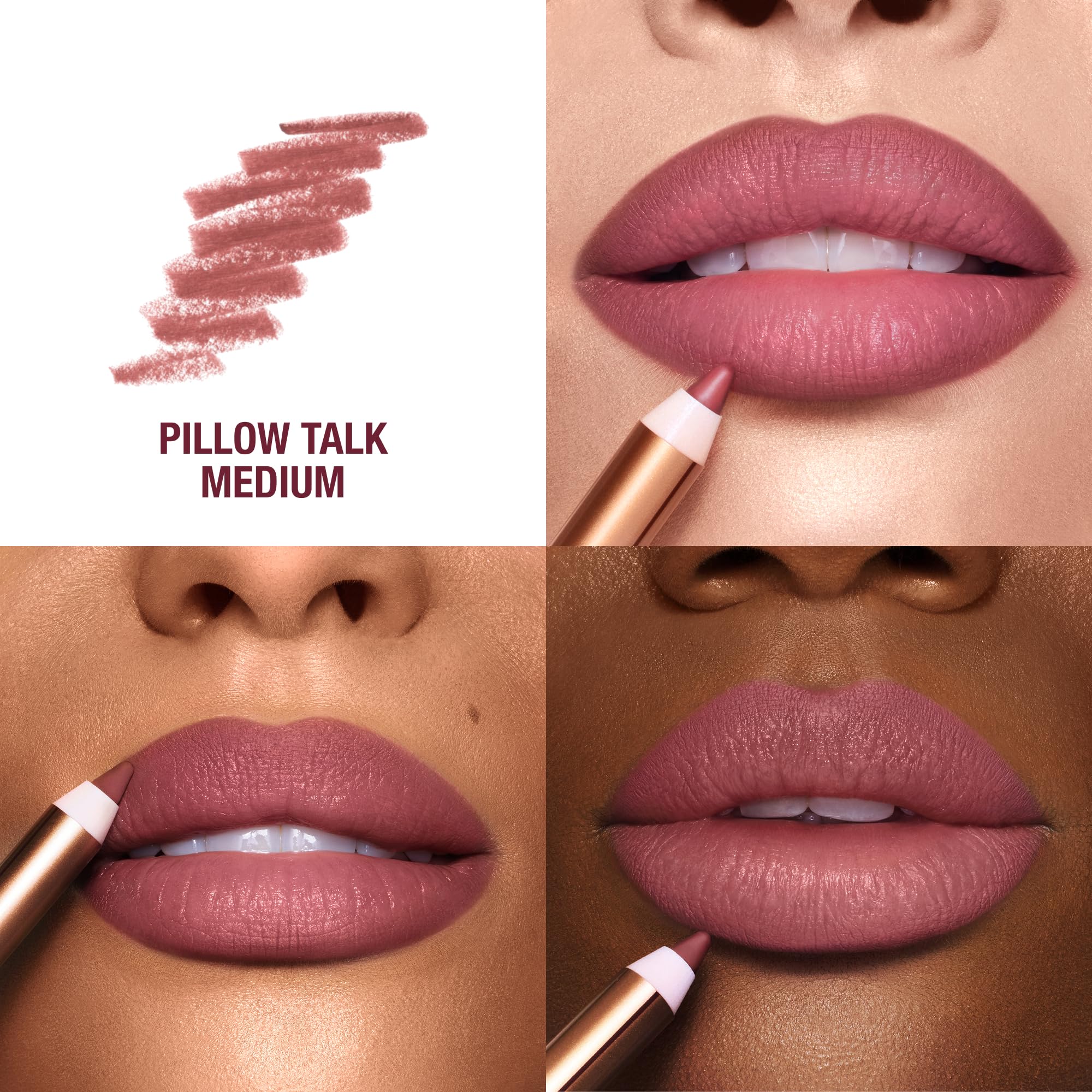Charlotte Tilbury Lip Cheat Lip Liner Pencil - Gives Lips a Fuller-Looking, Defined Pout - Enriched with Jojoba Oil & Hyaluronic Acid - Waterproof, Smudge-Proof & Transfer-Proof - Pillow Talk Medium Charlotte TilburyAu supplements