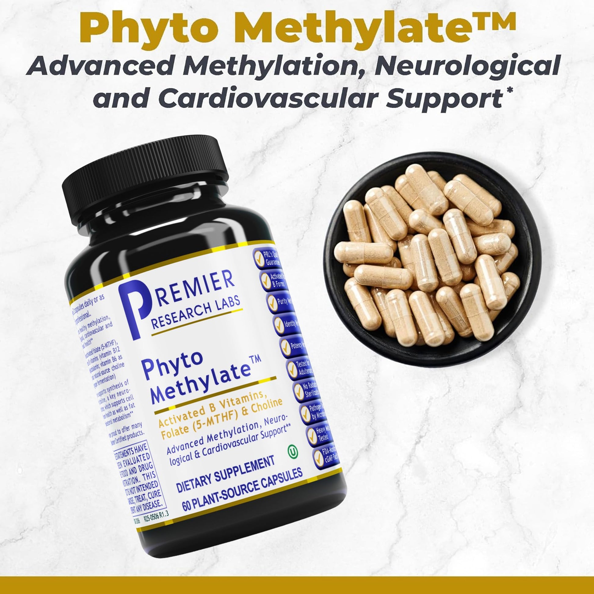 Premier Research Labs Phyto Methylate - B Vitamin Supplement - Supports Methylation, Detox, Brain & Heart Health - 5-MTHF & P5P - 60 Plant-Source Capsules Premier Research LabsAu supplements