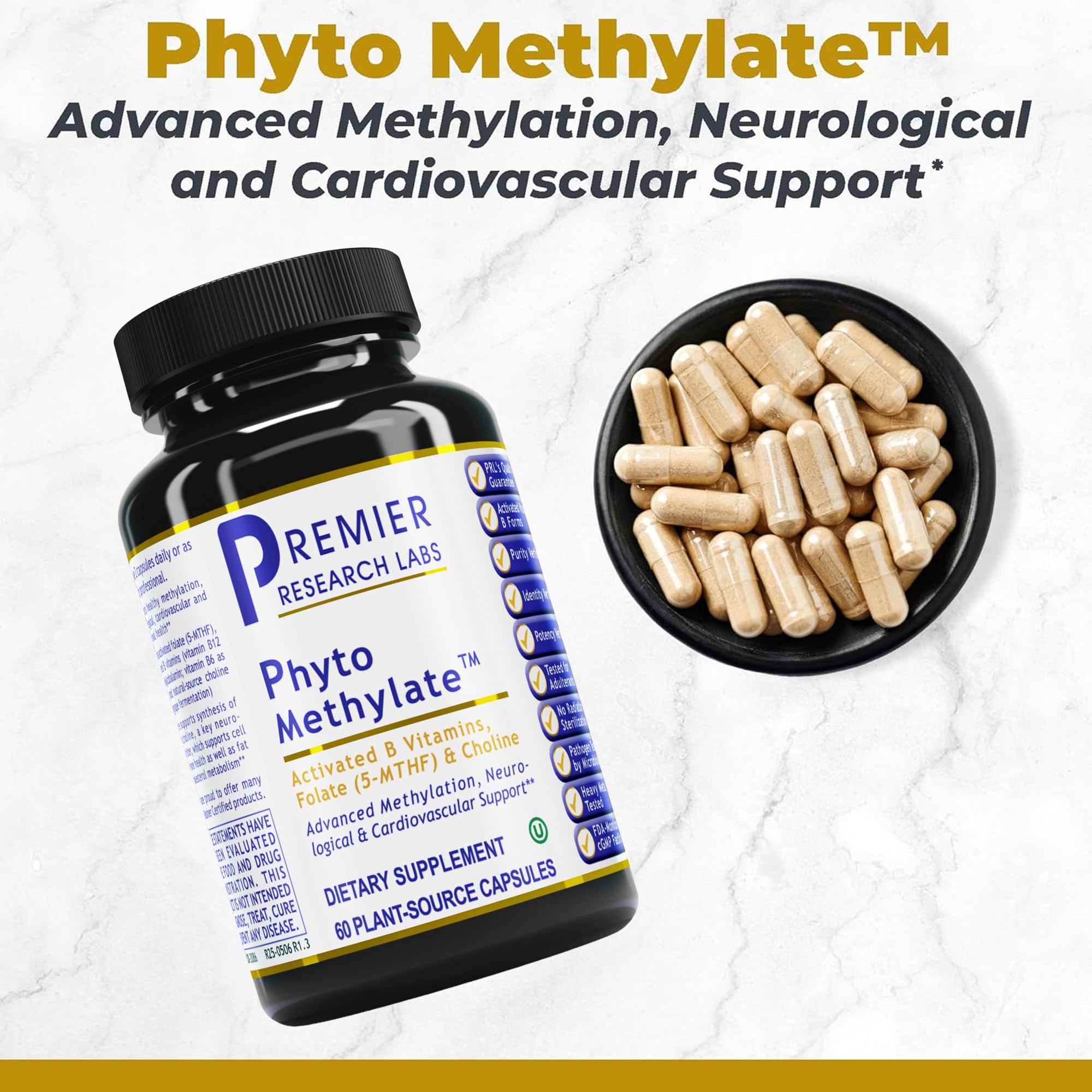 Premier Research Labs Phyto Methylate - B Vitamin Supplement - Supports Methylation, Detox, Brain & Heart Health - 5-MTHF & P5P - 60 Plant-Source Capsules Premier Research LabsAu supplements