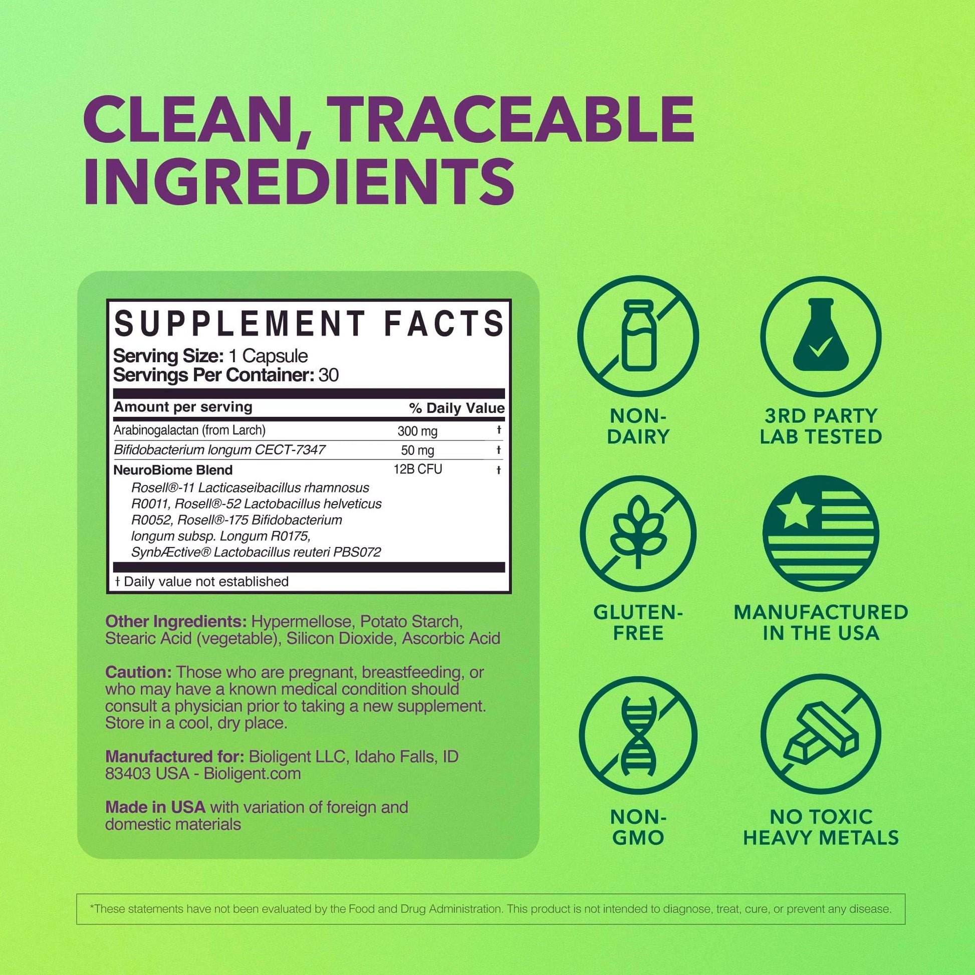 BIOLIGENT Tribiotic+ Prebiotic, Probiotic and Postbiotic Supplement for Women & Men, Gut Health, Immune Support, Bloating Relief, Daily Microbiome and Digestive Support, 30 Capsules, 30 Day Supply BIOLIGENTAu supplements