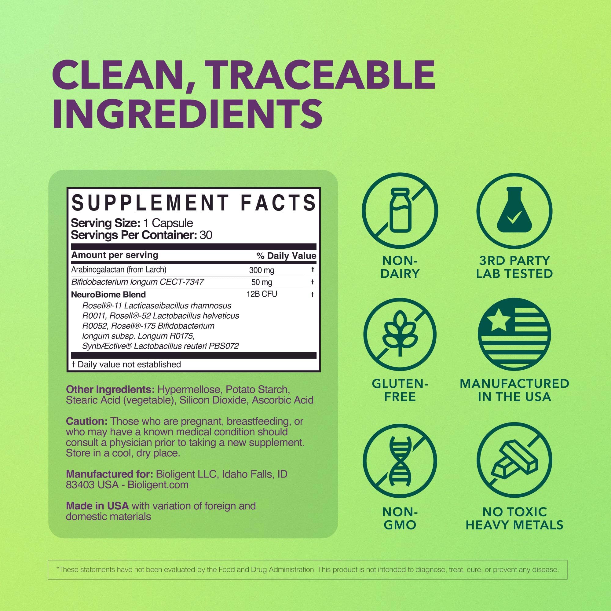 BIOLIGENT Tribiotic+ Prebiotic, Probiotic and Postbiotic Supplement for Women & Men, Gut Health, Immune Support, Bloating Relief, Daily Microbiome and Digestive Support, 30 Capsules, 30 Day Supply BIOLIGENTAu supplements