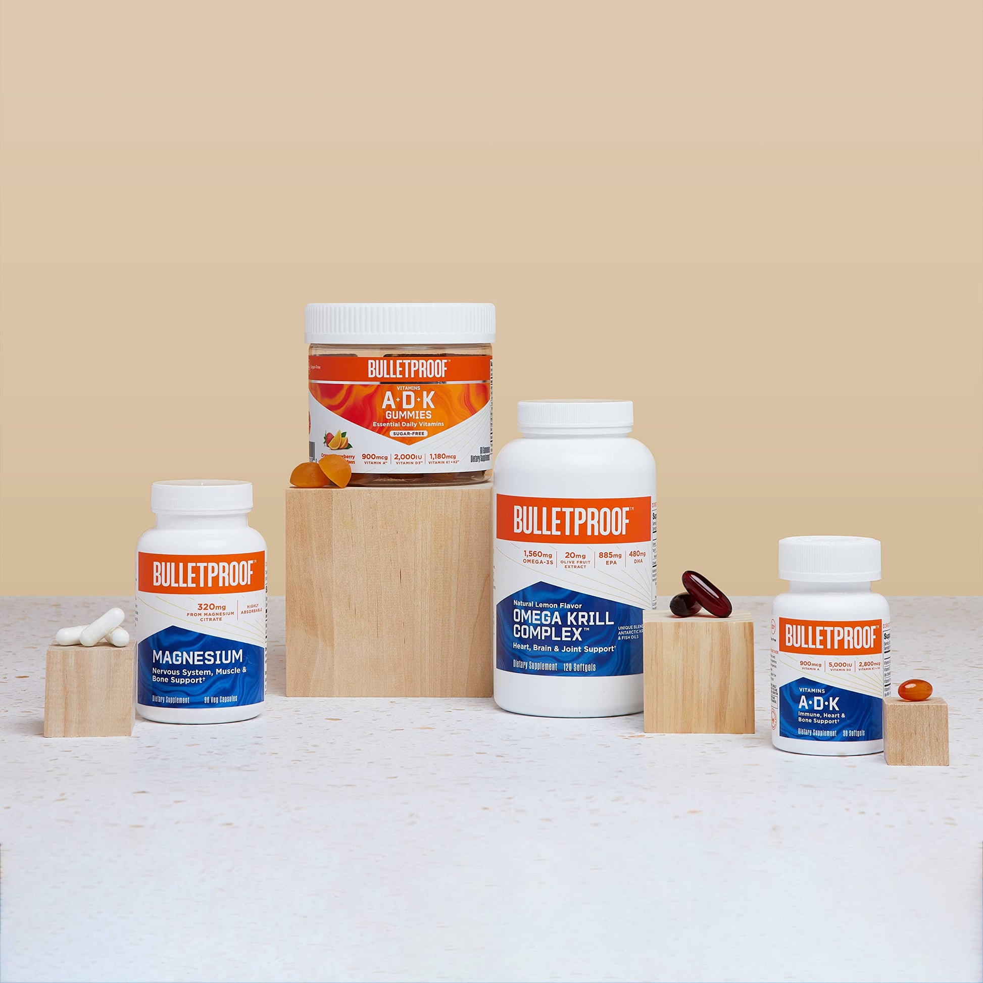 Vitamins A-D-K, 30 Softgels, 900mcg Vitamin A, with 5000 IU D3, K1, K2, K3, High Potency BulletproofUS supplements