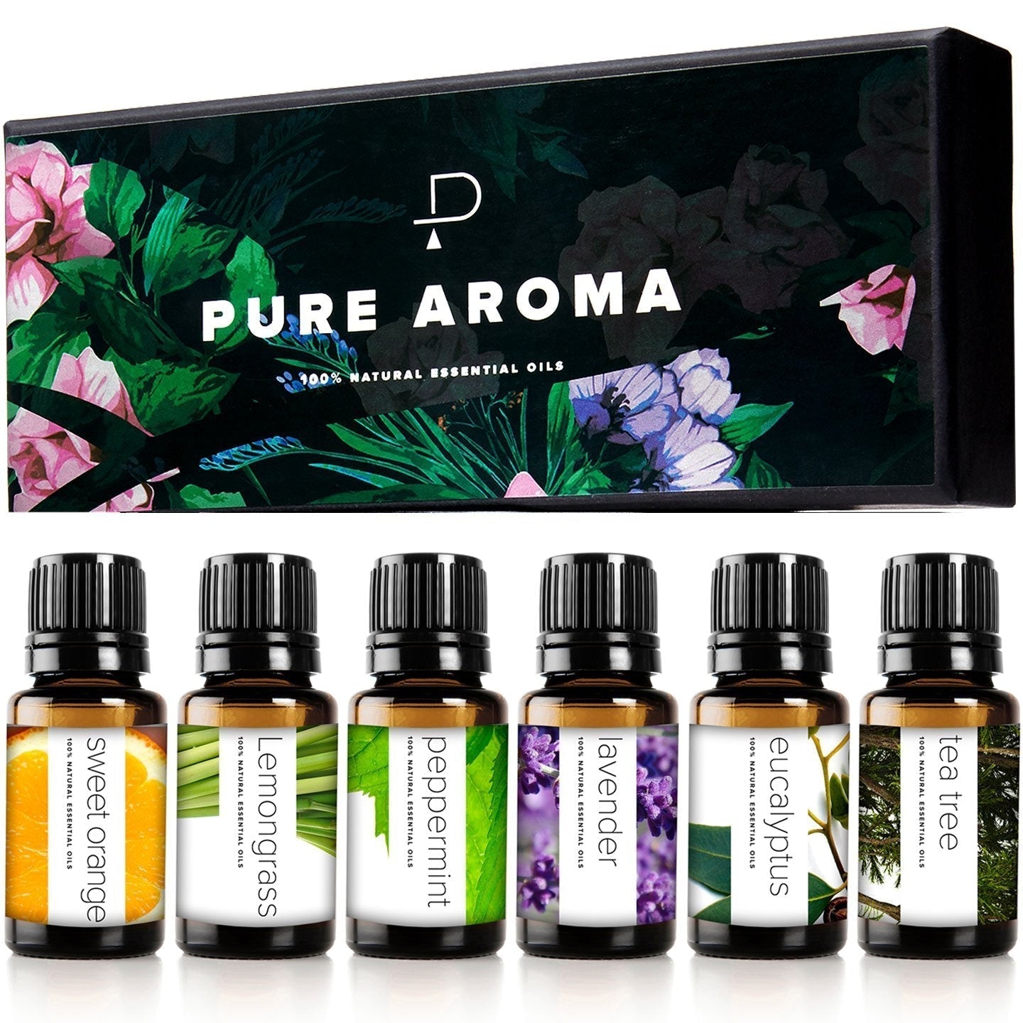 Essential Oils by PURE AROMA 100% Pure Oils kit- Top 6 Aromatherapy Oils Gift Set-6 Pack, 10ML Pure AromaAu supplements