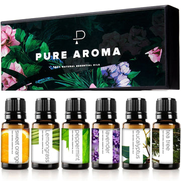 Essential Oils by PURE AROMA 100% Pure Oils kit- Top 6 Aromatherapy Oils Gift Set-6 Pack, 10ML Pure AromaAu supplements