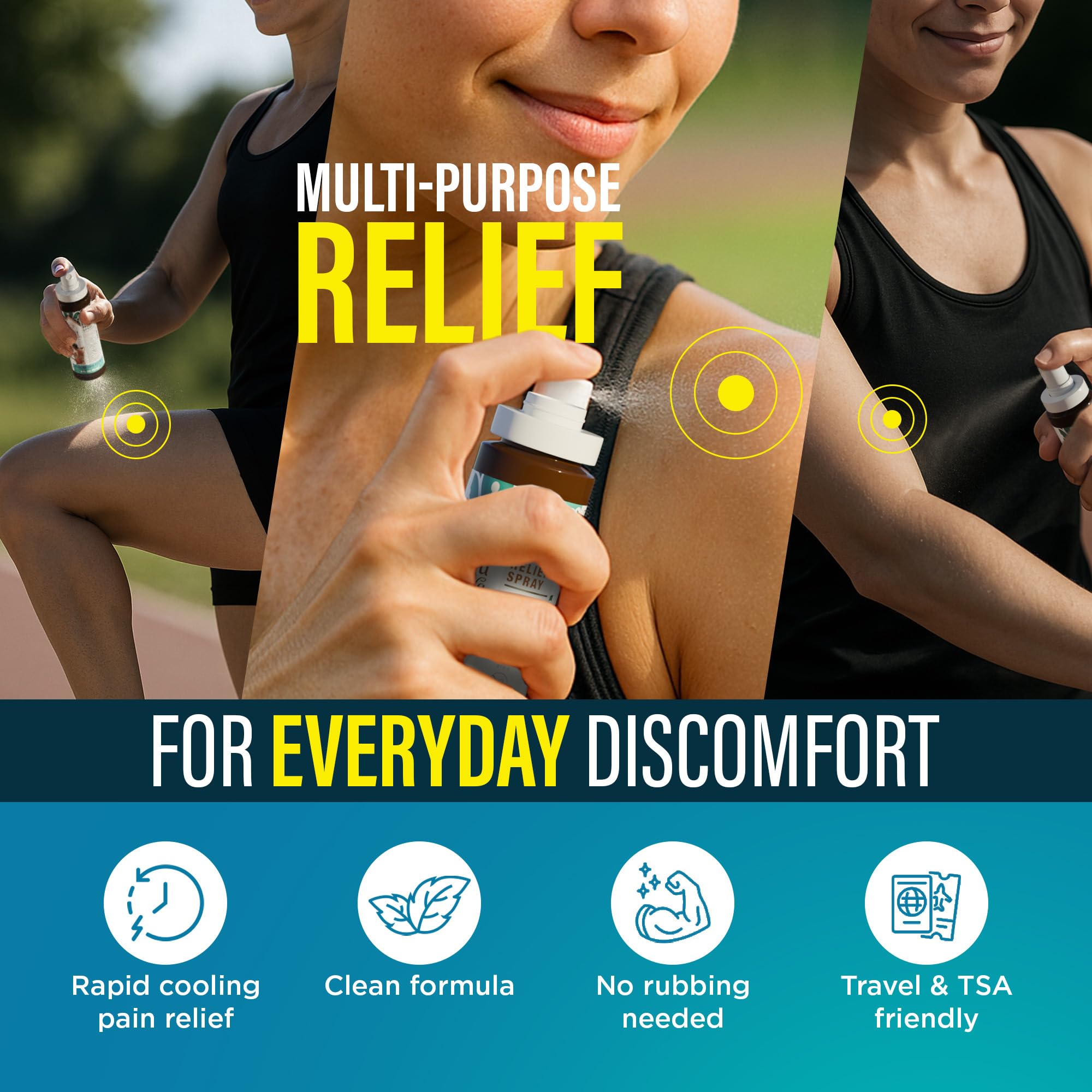 GuruNanda Menthol with Magnesium Spray for Pain Relief – 10.5% Menthol Cooling Spray for Muscle, Joint & Back Discomfort – No-Mess, Fast-Acting Relief, Pack of 3 GuruNandaAu supplements