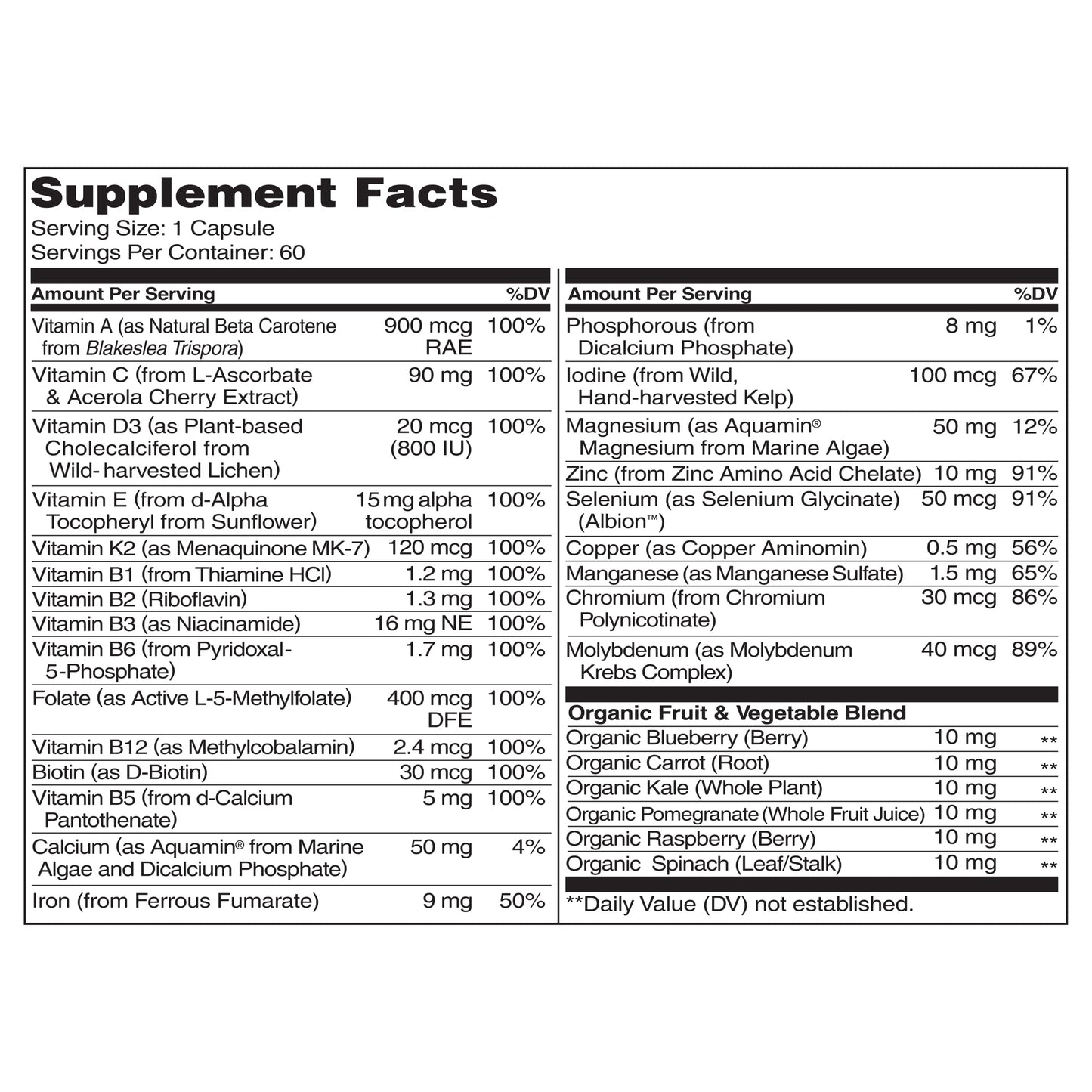 NATURELO One Daily Multivitamin for Women - Energy Support - Whole Food Supplement NATURELOUS supplements