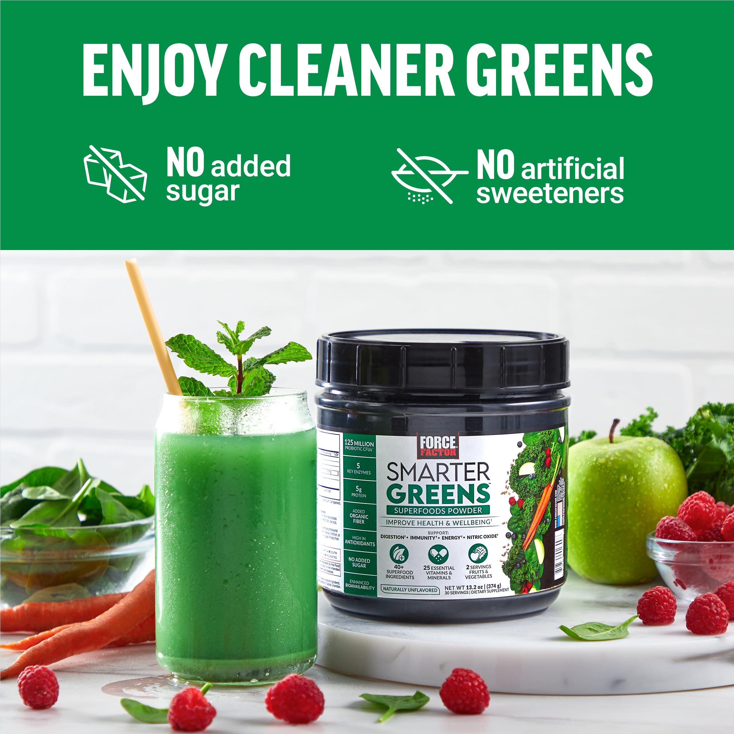 Force Factor Smarter Greens Superfoods Powder, 2-Pack, Supports Digestion and Bloating, Immunity, and Energy, Greens Powder with Probiotics, Digestive Enzymes, Antioxidants, and Fiber, 60 Servings Force FactorAu supplements