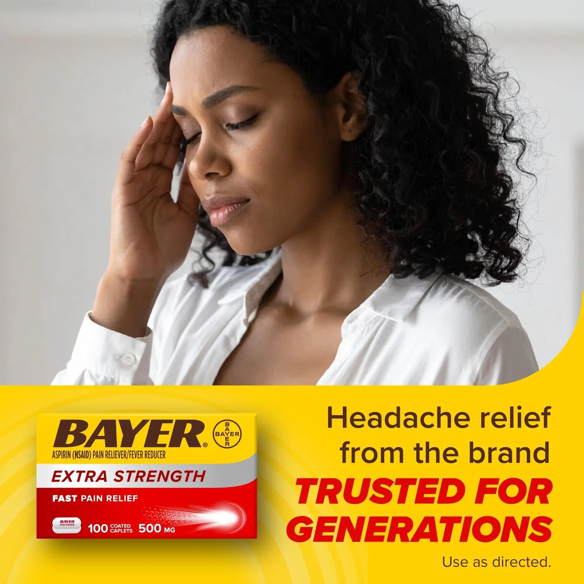 Bayer Aspirin Extra Strength, Aspirin 500mg, Pain Relief Pills, Fever Reducer and Headache Relief for Adults, 100 ct BayerAu supplements