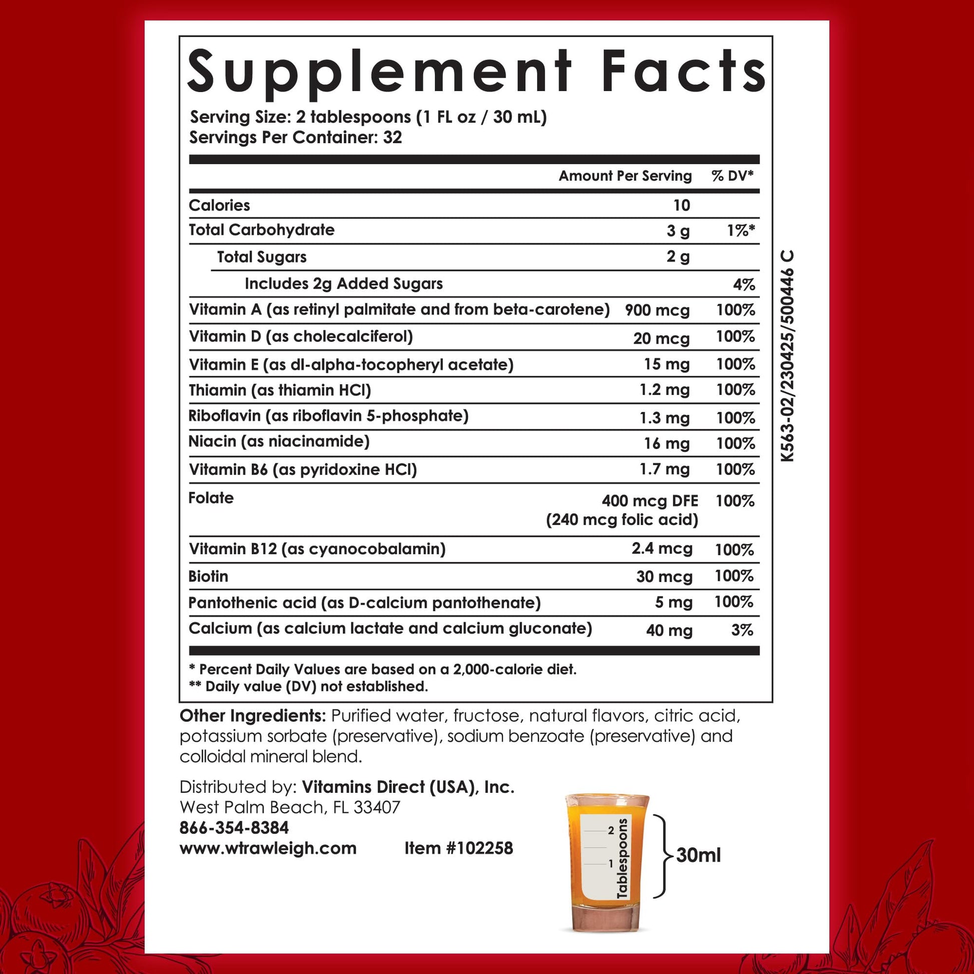 Rawleigh Power Nutrient: 32 fl oz for 1 Month - Cranberry Flavor, Daily Multivitamin Liquid Supplement for Men, Women with VIT. A - zinc & 70 Colloidal Trace Minerals, Vegetarian-Friendly, GMO Free RawleighAu supplements
