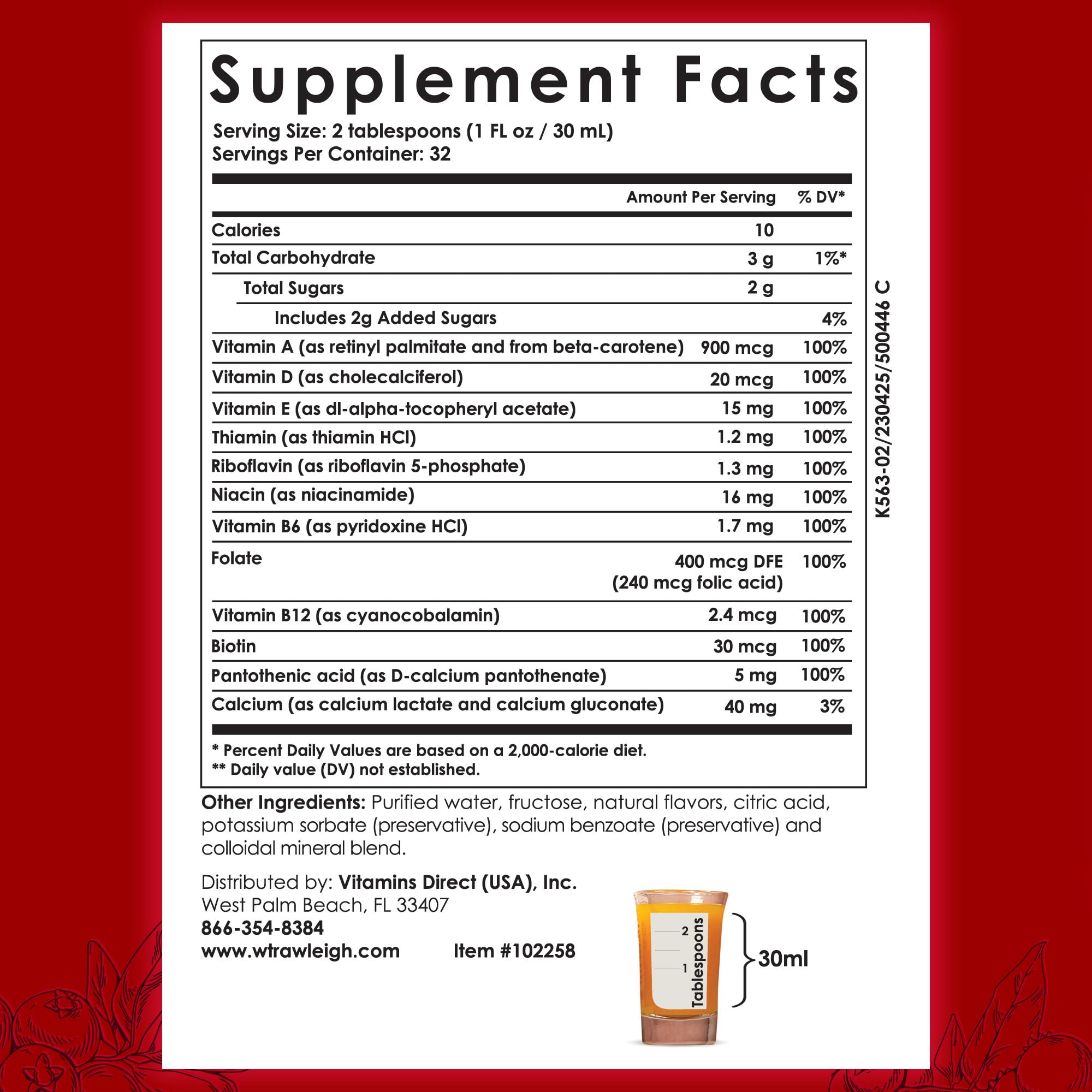 Rawleigh Power Nutrient: 32 fl oz for 1 Month - Cranberry Flavor, Daily Multivitamin Liquid Supplement for Men, Women with VIT. A - zinc & 70 Colloidal Trace Minerals, Vegetarian-Friendly, GMO Free RawleighAu supplements